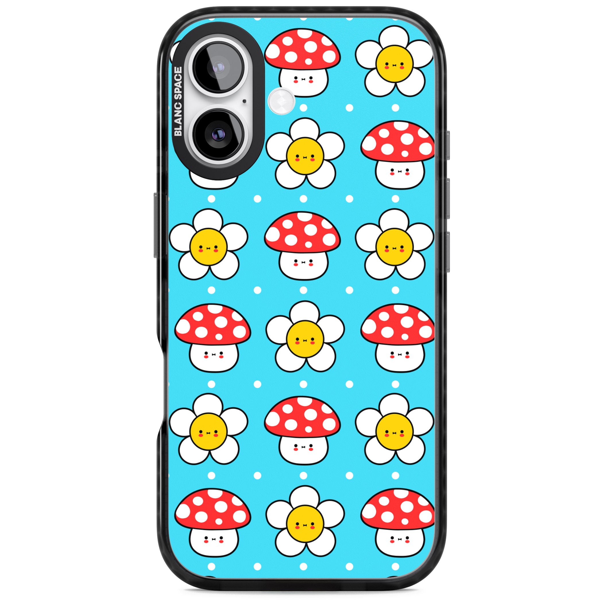 Shroom Bunnies Kawaii Pattern iPhone 17 Impact Pro Black Phone Case