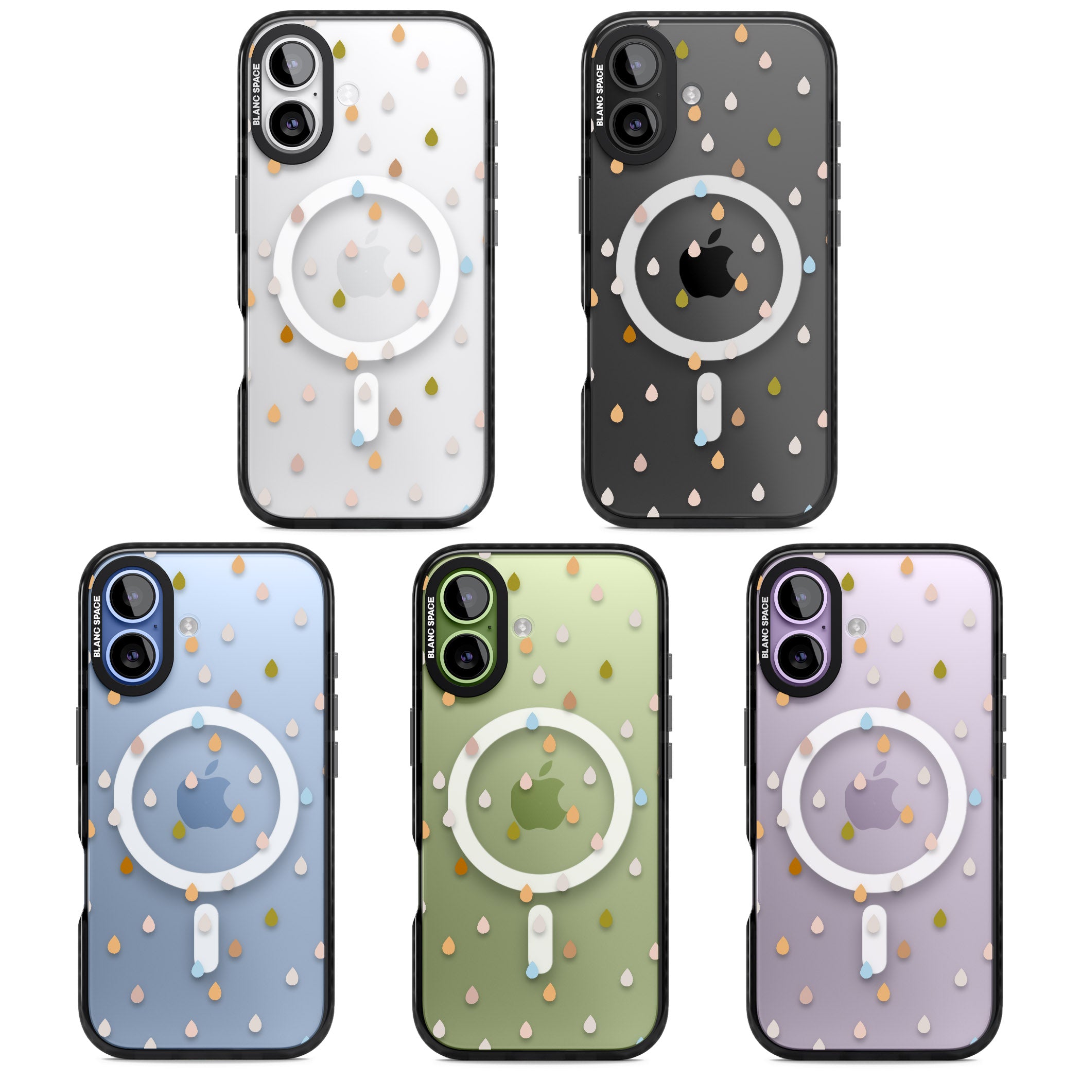 Pastel Raindrops iPhone 17 Impact Pro Black Phone Case APT Impact Protection