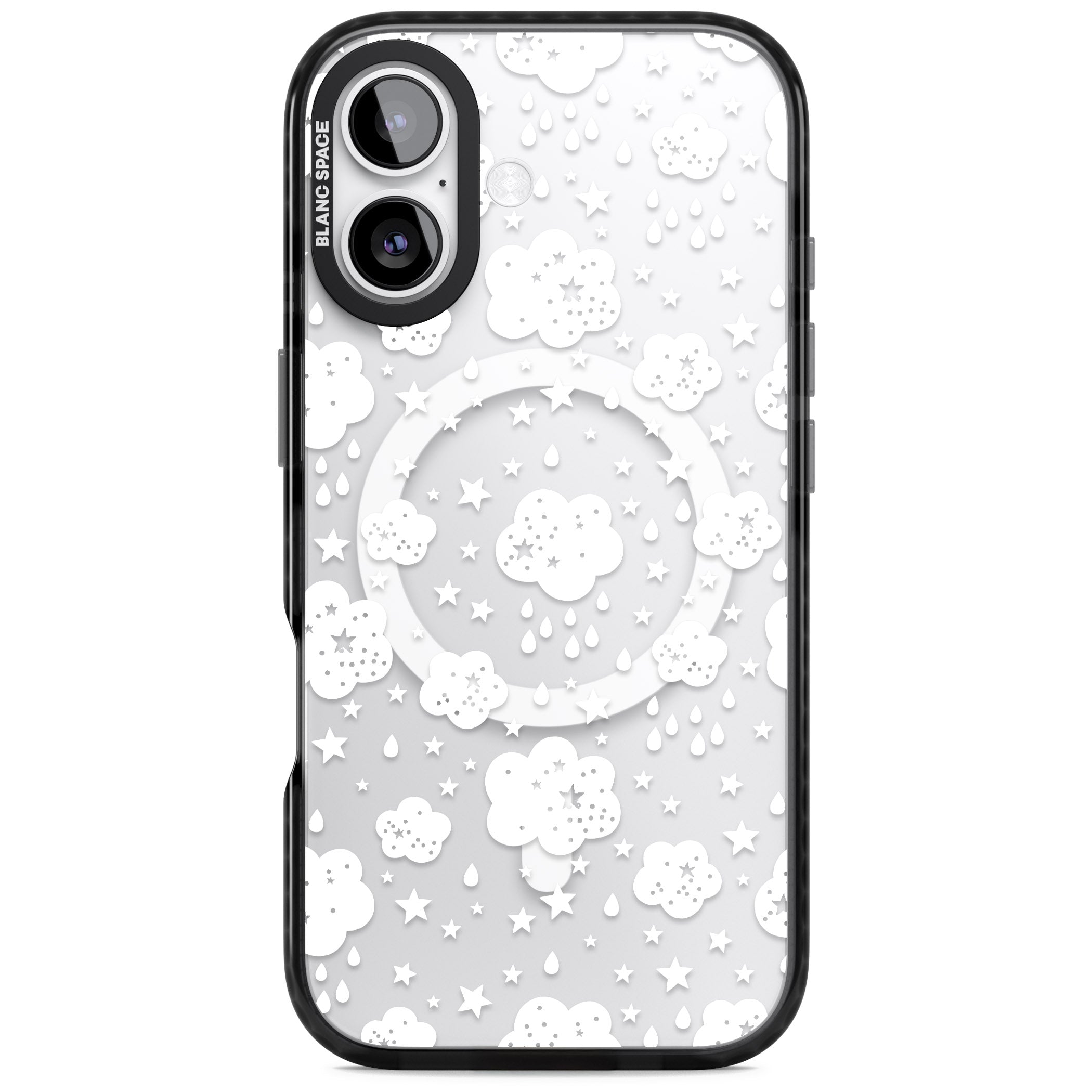 Starry Rain Clouds iPhone 17 Impact Pro Black Phone Case