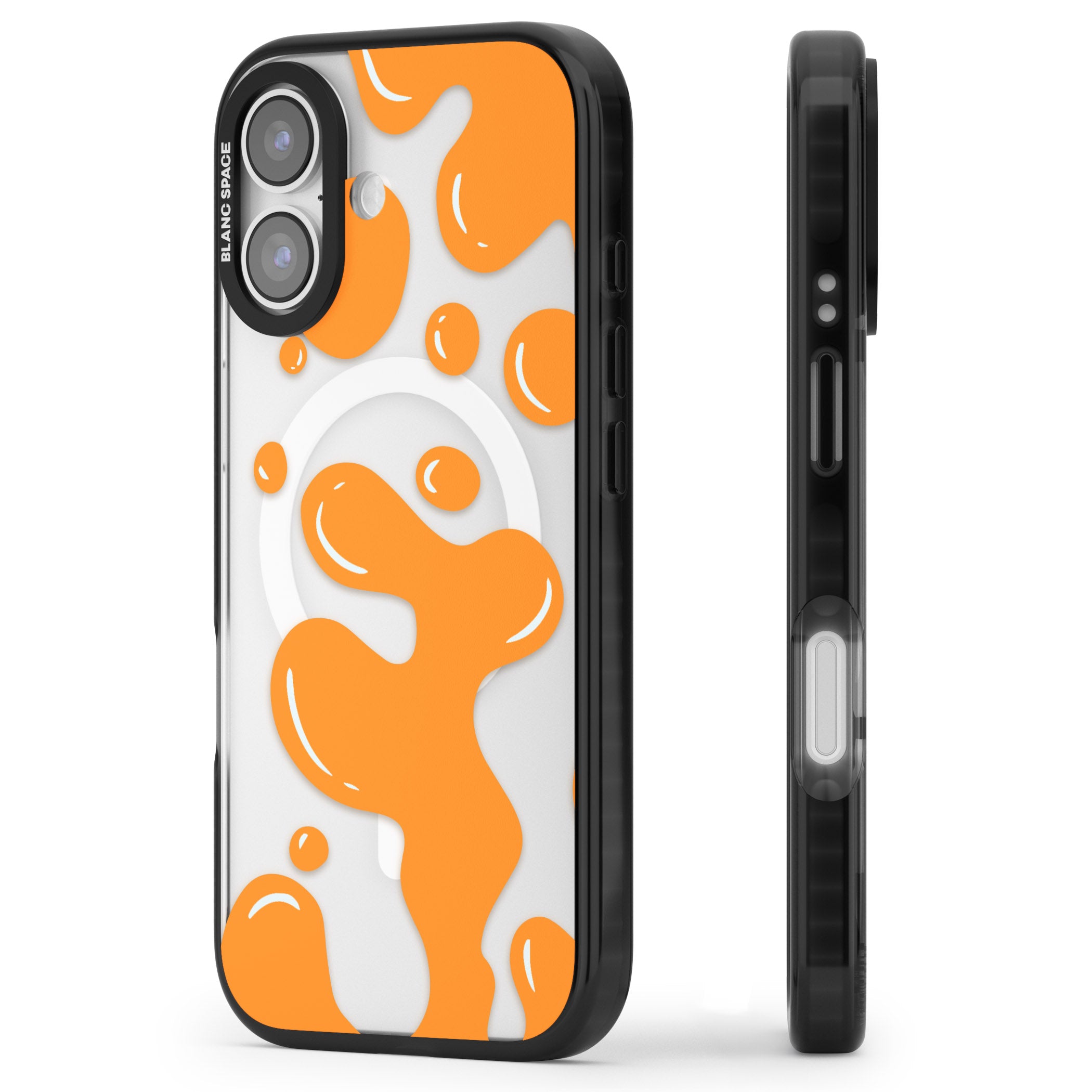 Orange Lava Lamp iPhone 17 Impact Pro Black Phone Case Side Profile
