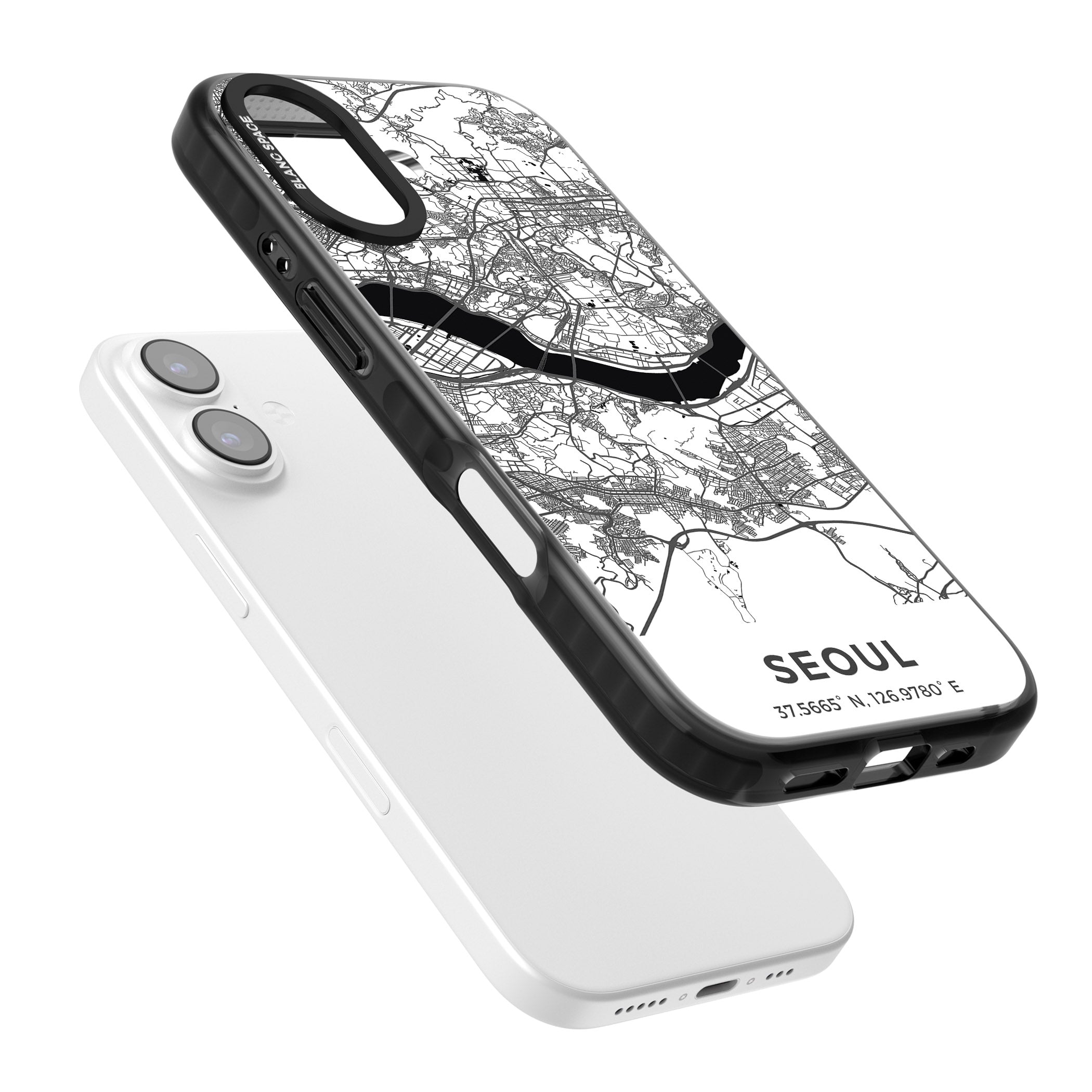 Seoul City Map iPhone 17 Impact Pro Black Phone Case Colours