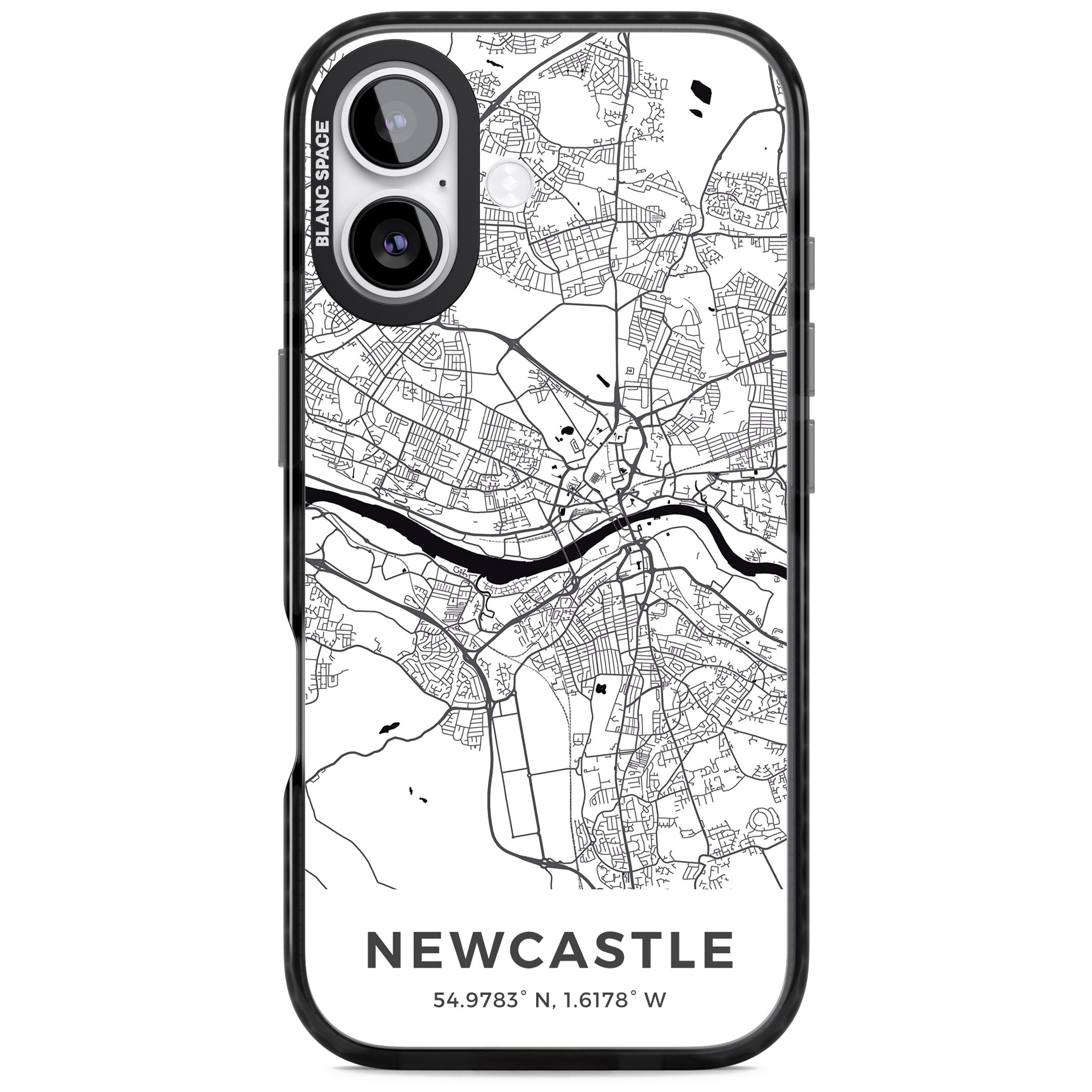 Newcastle City Map iPhone 17 Impact Pro Black Phone Case