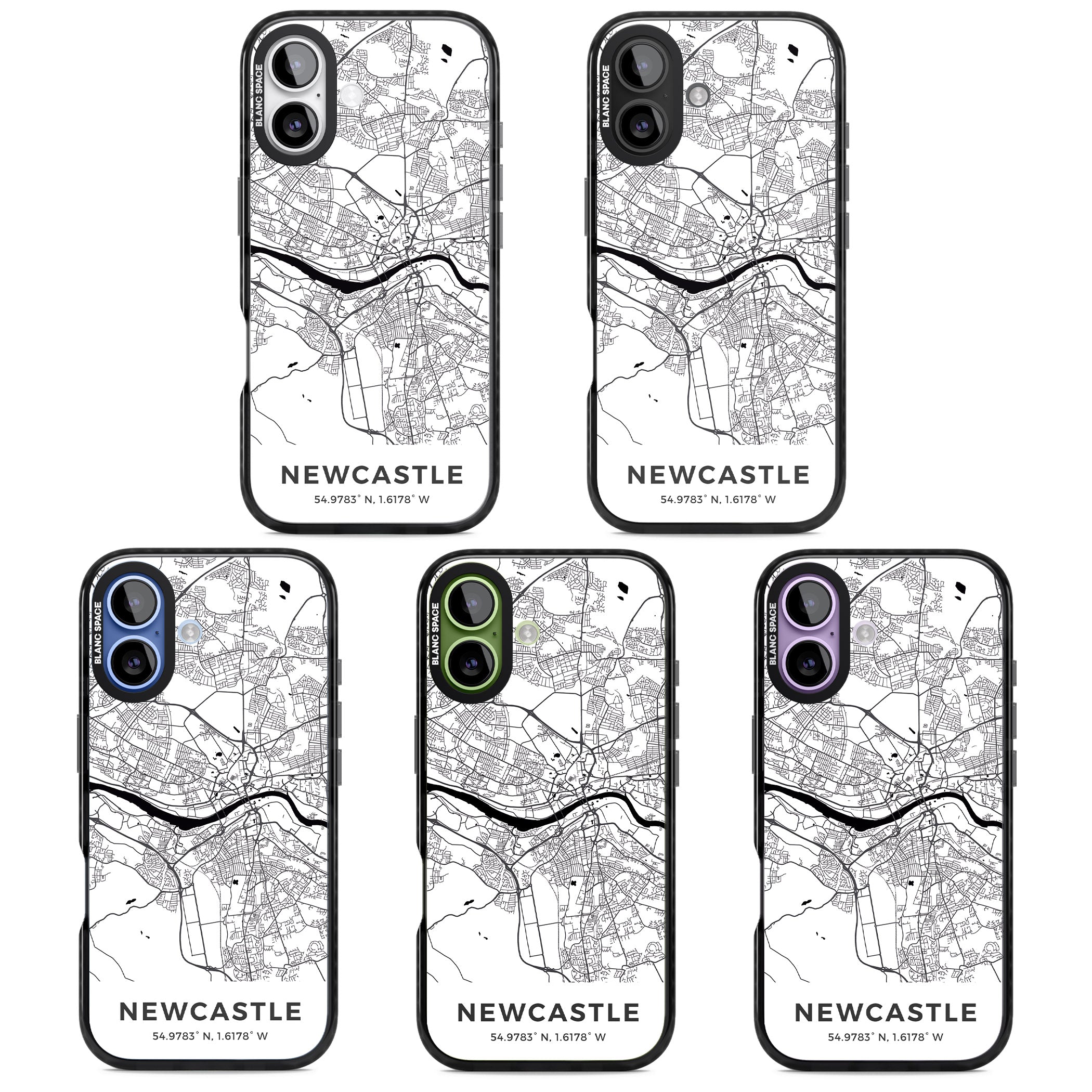 Newcastle City Map iPhone 17 Impact Pro Black Phone Case APT Impact Protection