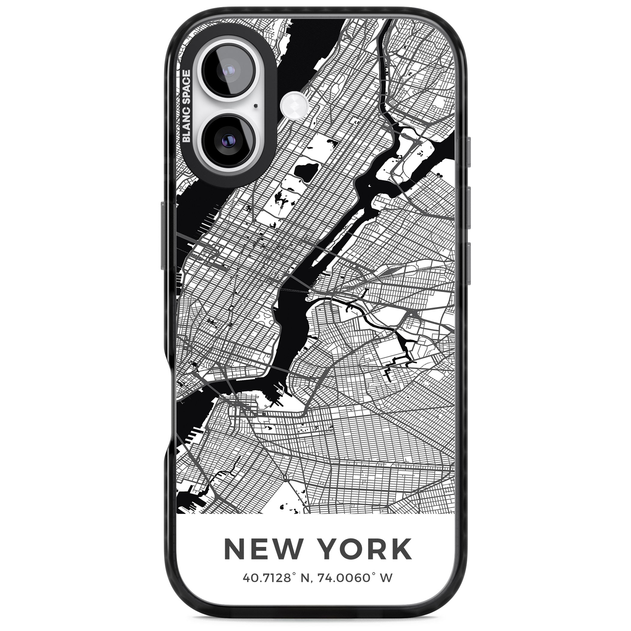 New York Map iPhone 17 Impact Pro Black Phone Case