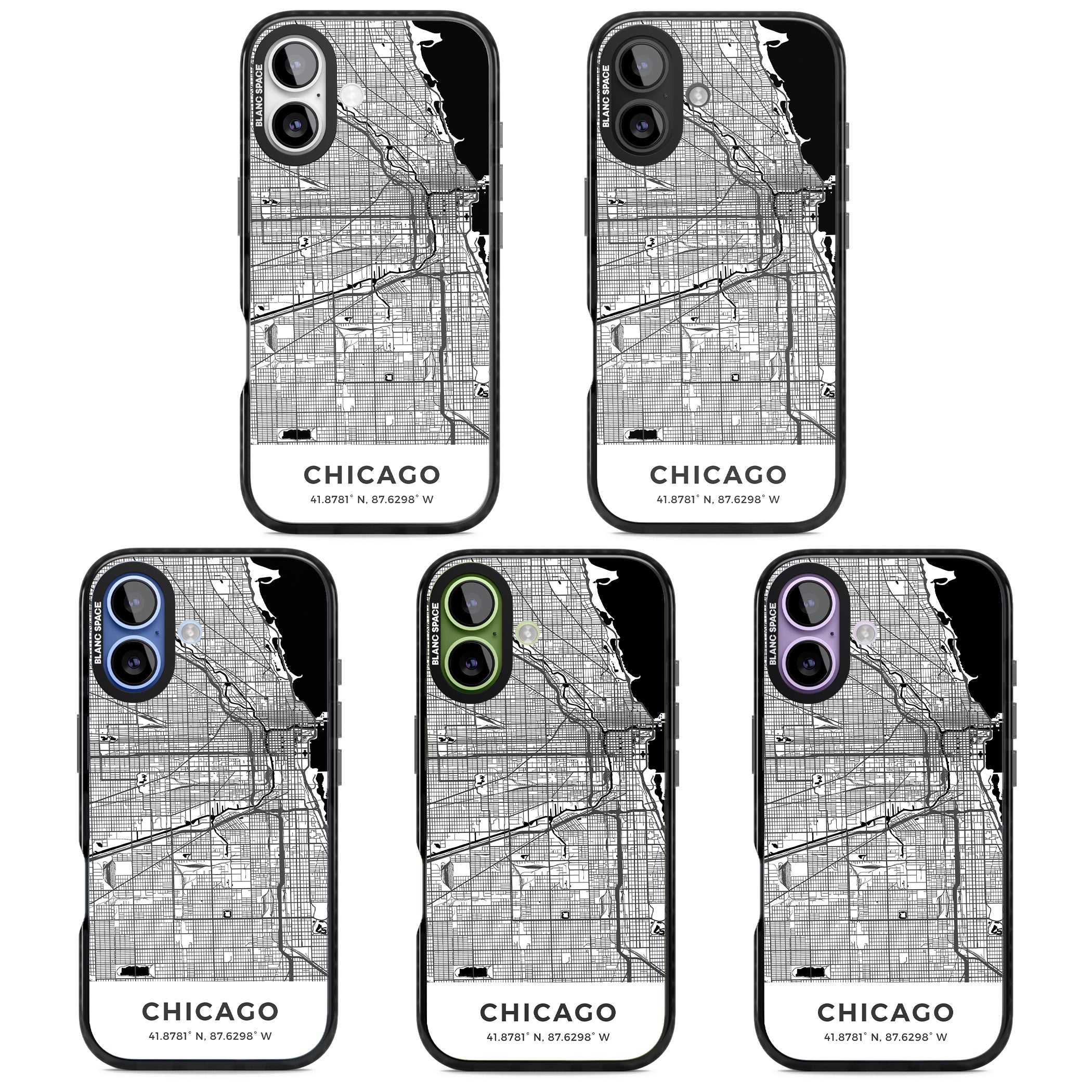 Chicago Map iPhone 17 Impact Pro Black Phone Case APT Impact Protection