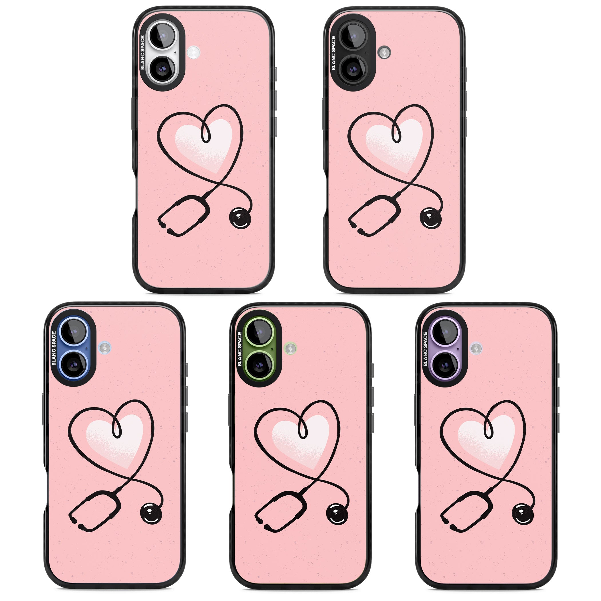 Stethoscope Heart iPhone 17 Impact Pro Black Phone Case APT Impact Protection