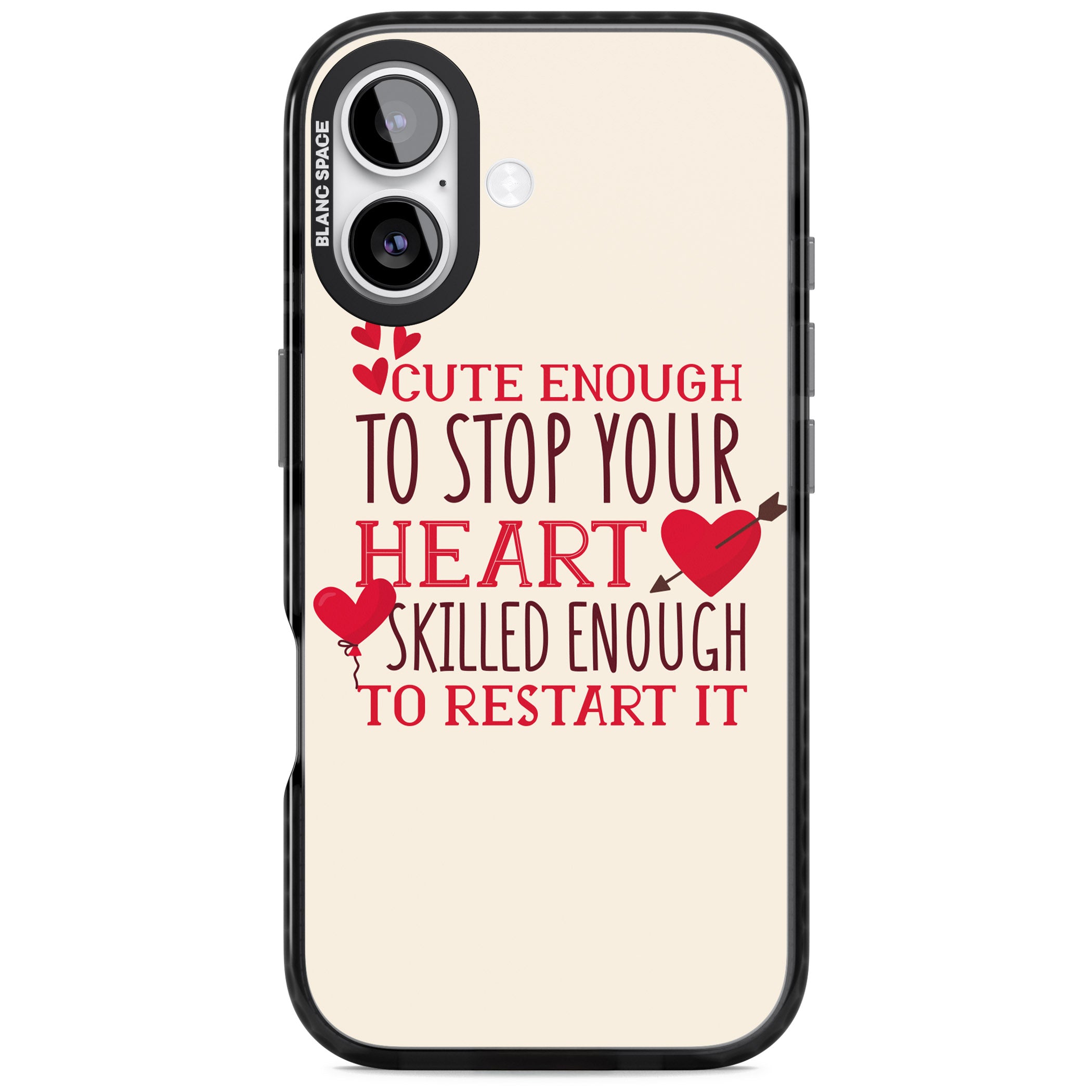 Cute Enough To Stop Your Heart iPhone 17 Impact Pro Black Phone Case