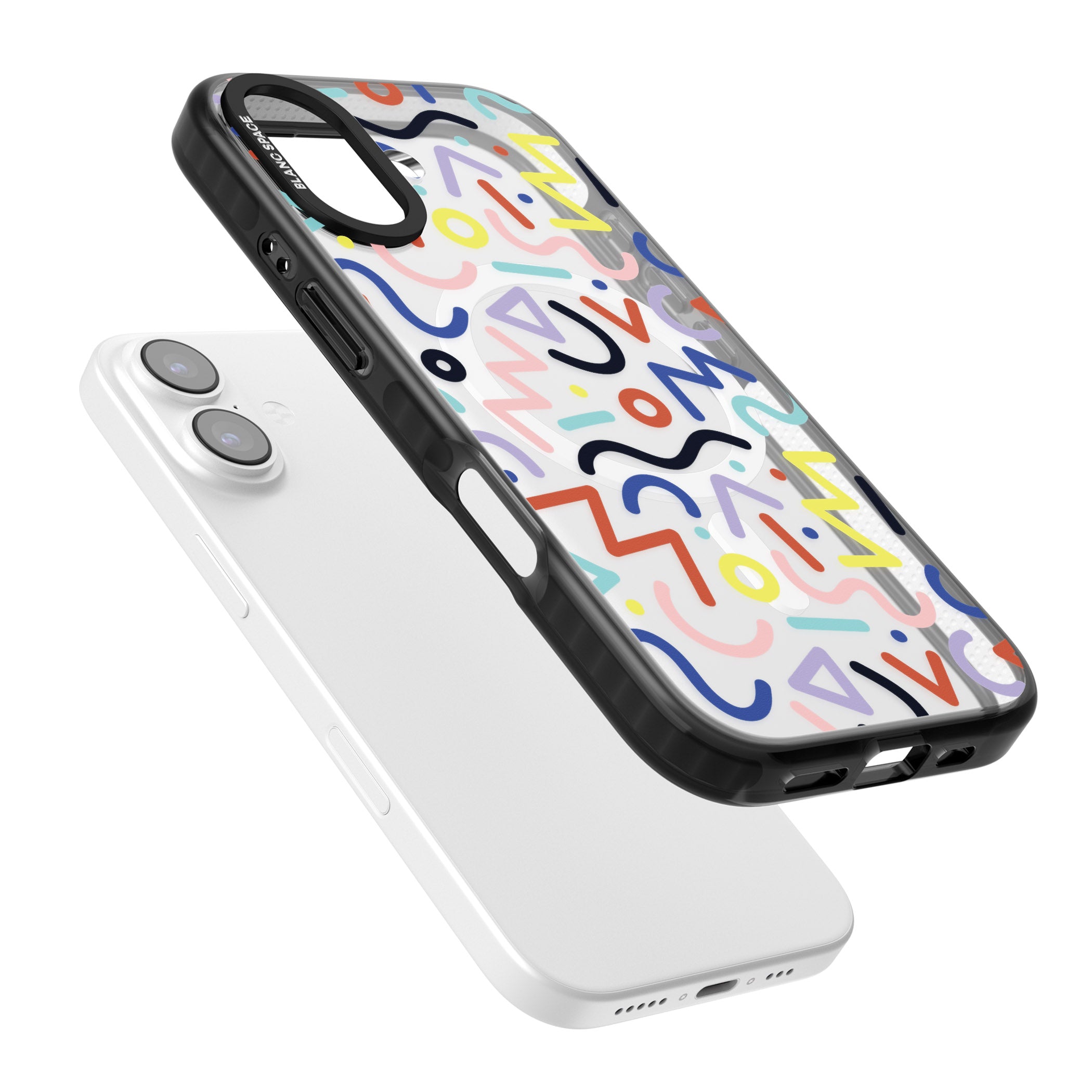 Memphis Retro Pattern iPhone 17 Impact Pro Black Phone Case Colours