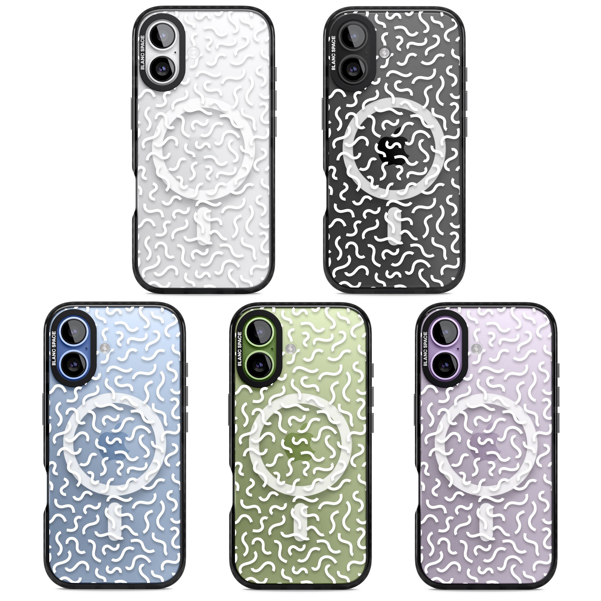 Black & White Wavy Pattern iPhone 17 Impact Pro Black Phone Case APT Impact Protection