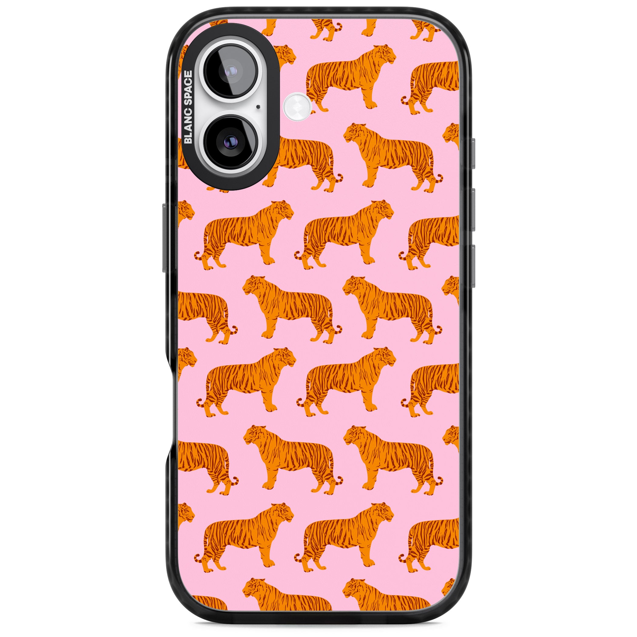 Tiger Pink Pattern iPhone 17 Impact Pro Black Phone Case