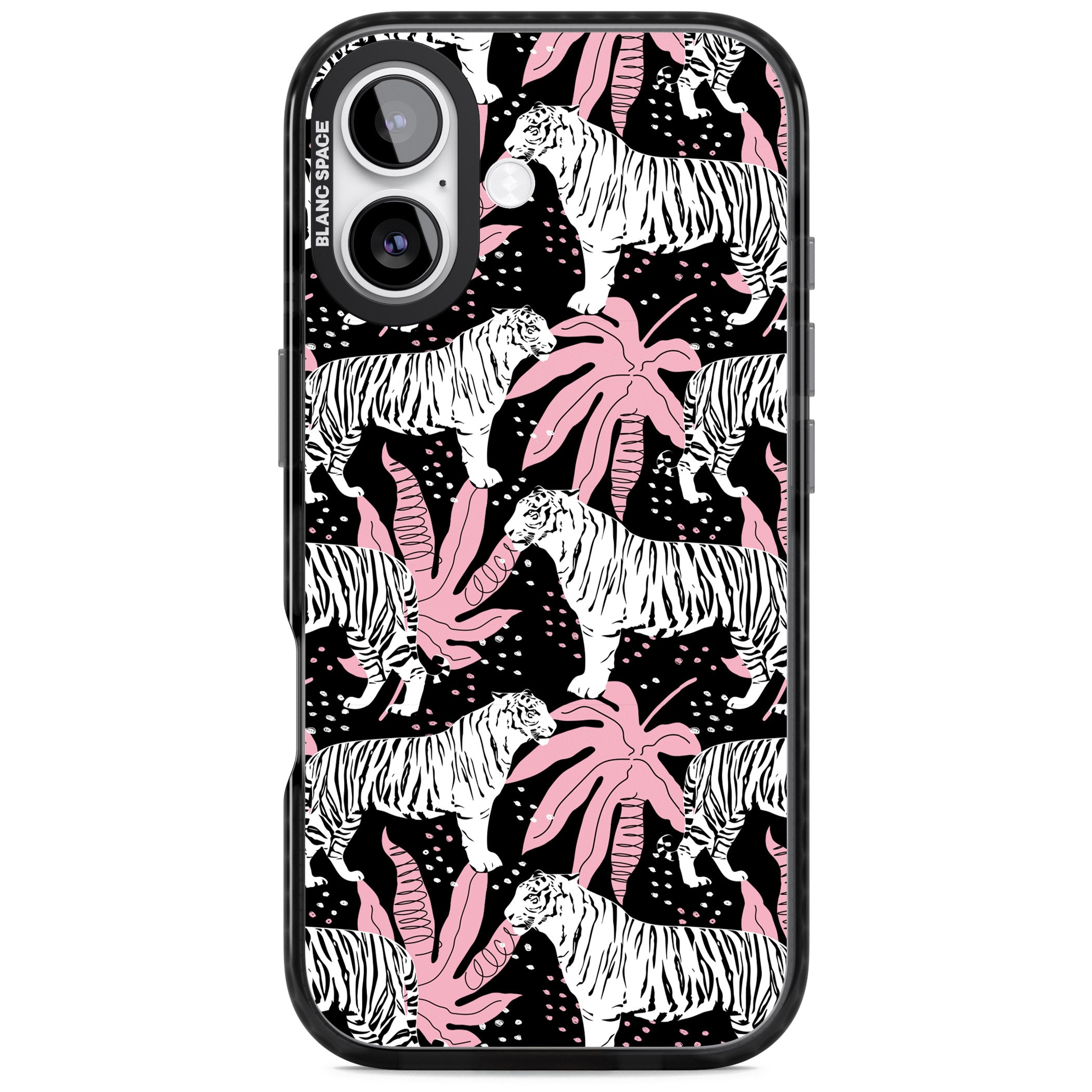 Pink Jungle Tiger iPhone 17 Impact Pro Black Phone Case
