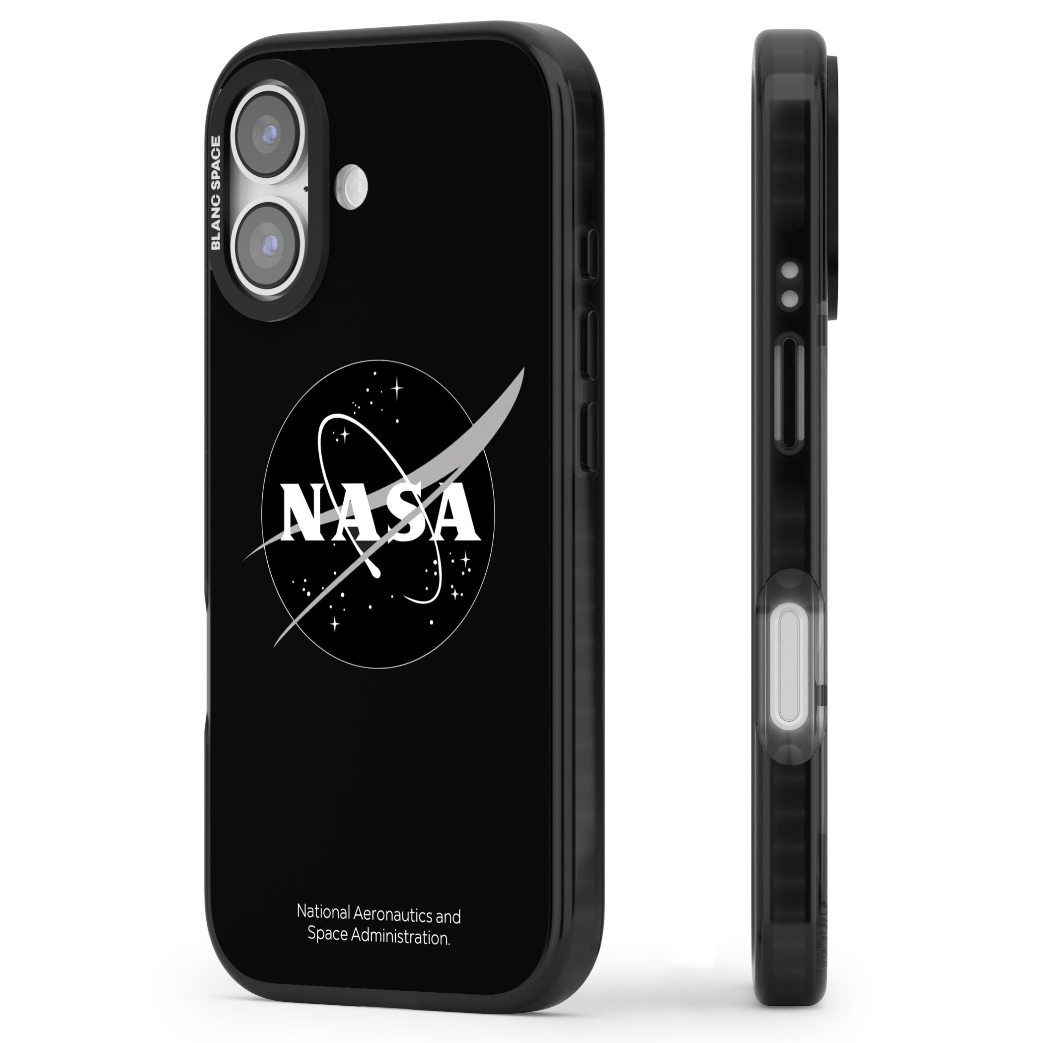 Dark Nasa Meatball iPhone 17 Impact Pro Black Phone Case Side Profile