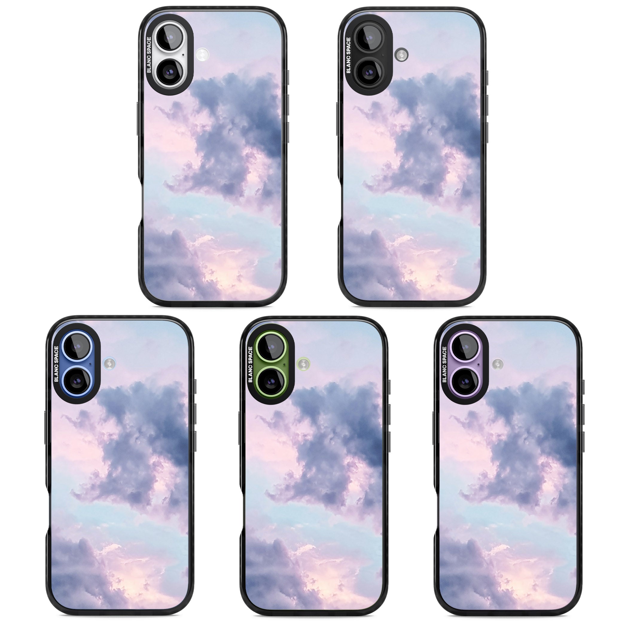 Pastel Sky Clouds iPhone 17 Impact Pro Black Phone Case APT Impact Protection