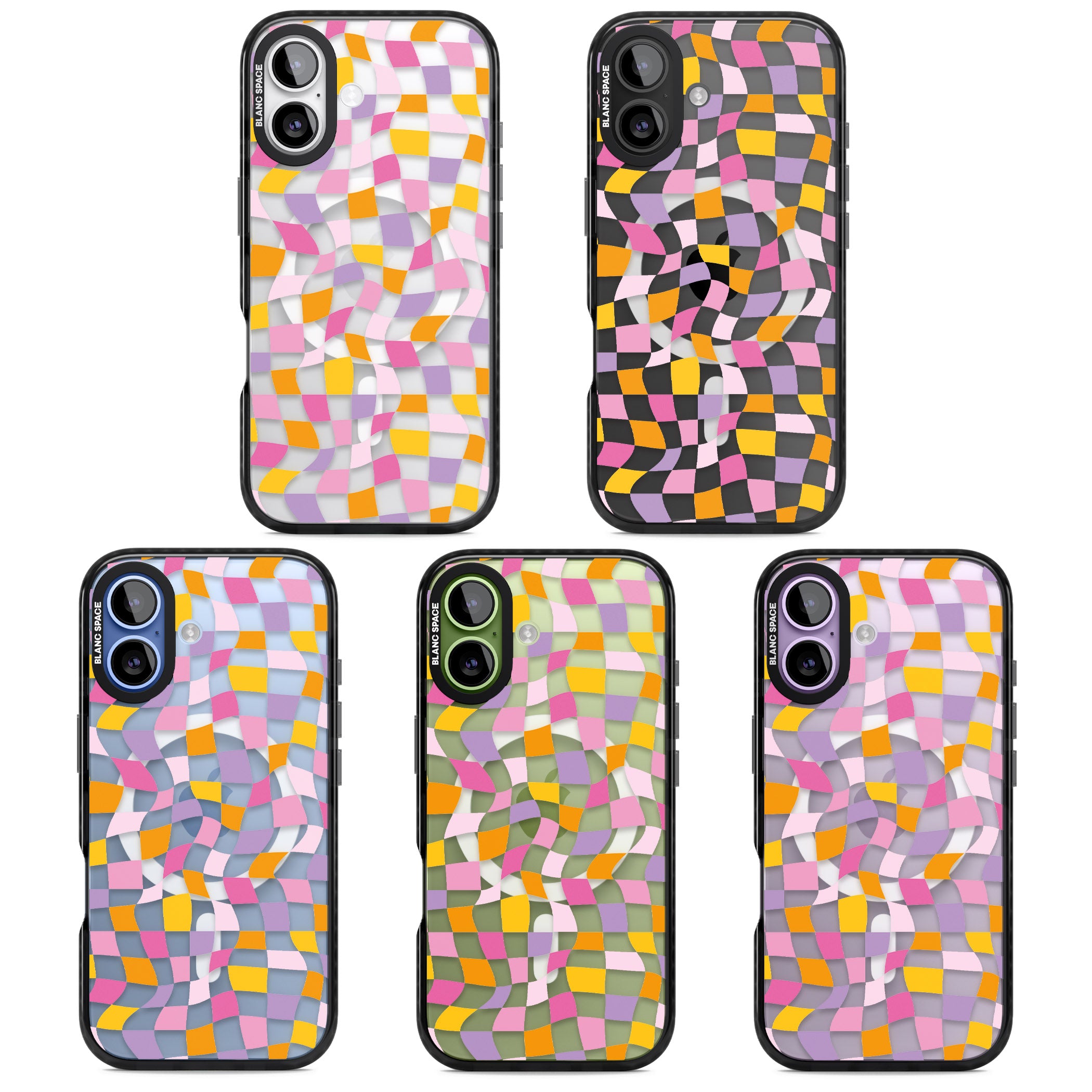 Wonky Squares Pattern iPhone 17 Impact Pro Black Phone Case APT Impact Protection