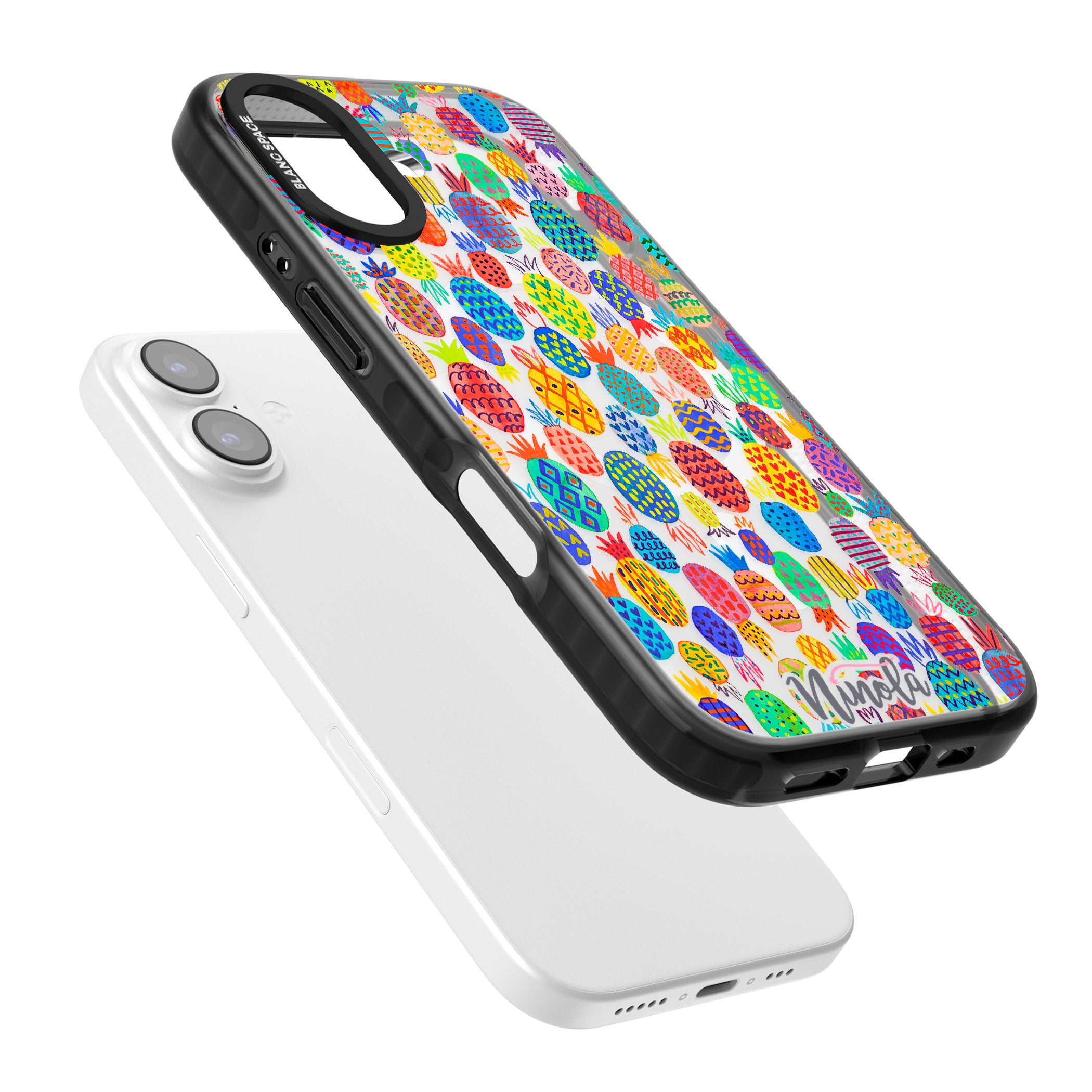 Vibrant Pineapple Pattern iPhone 17 Impact Pro Black Phone Case Colours