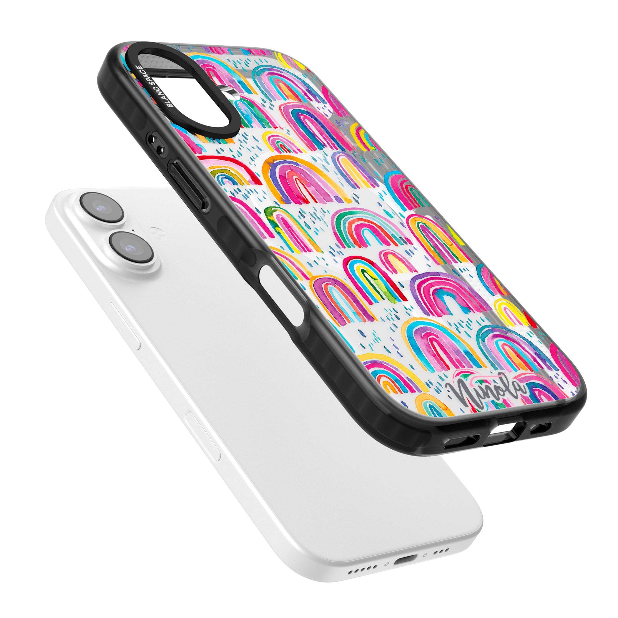 Watercolor Rainbow iPhone 17 Impact Pro Black Phone Case Colours