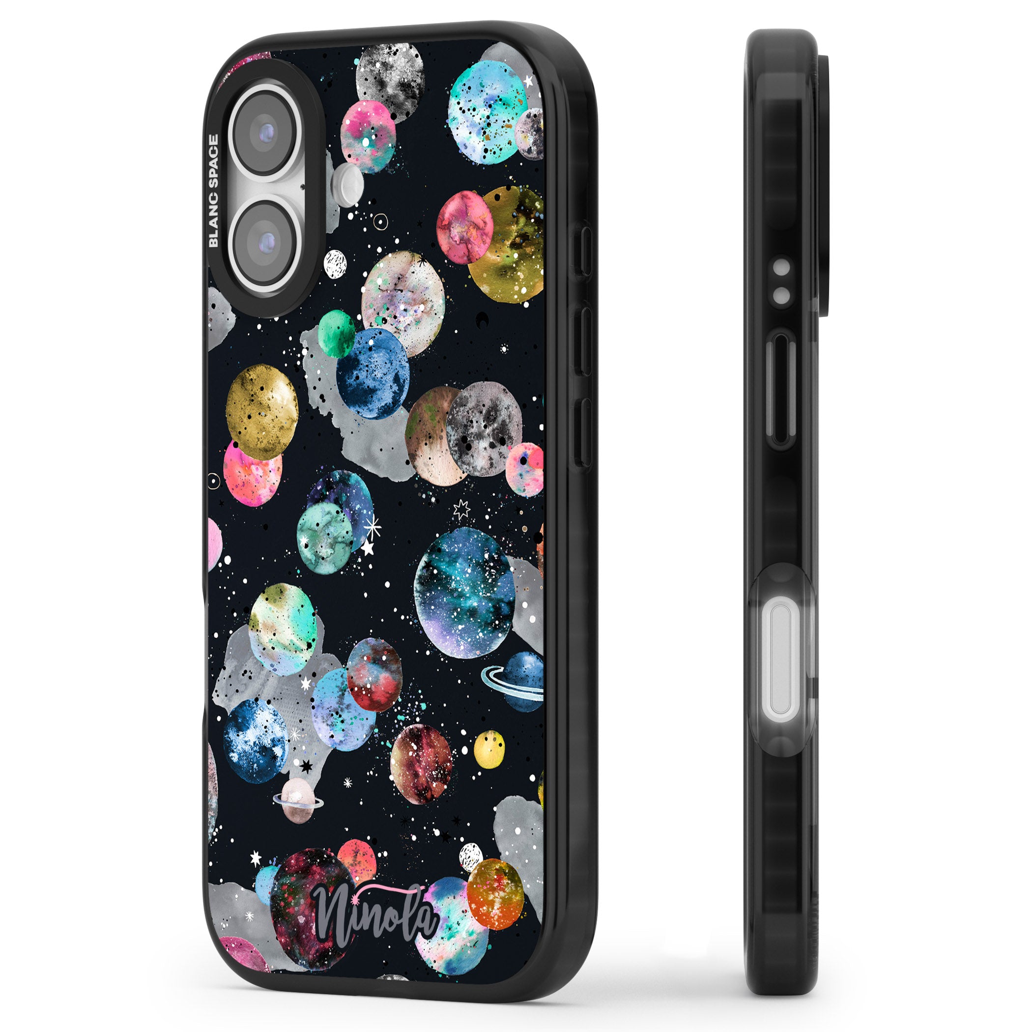Cosmic Galaxy iPhone 17 Impact Pro Black Phone Case Side Profile