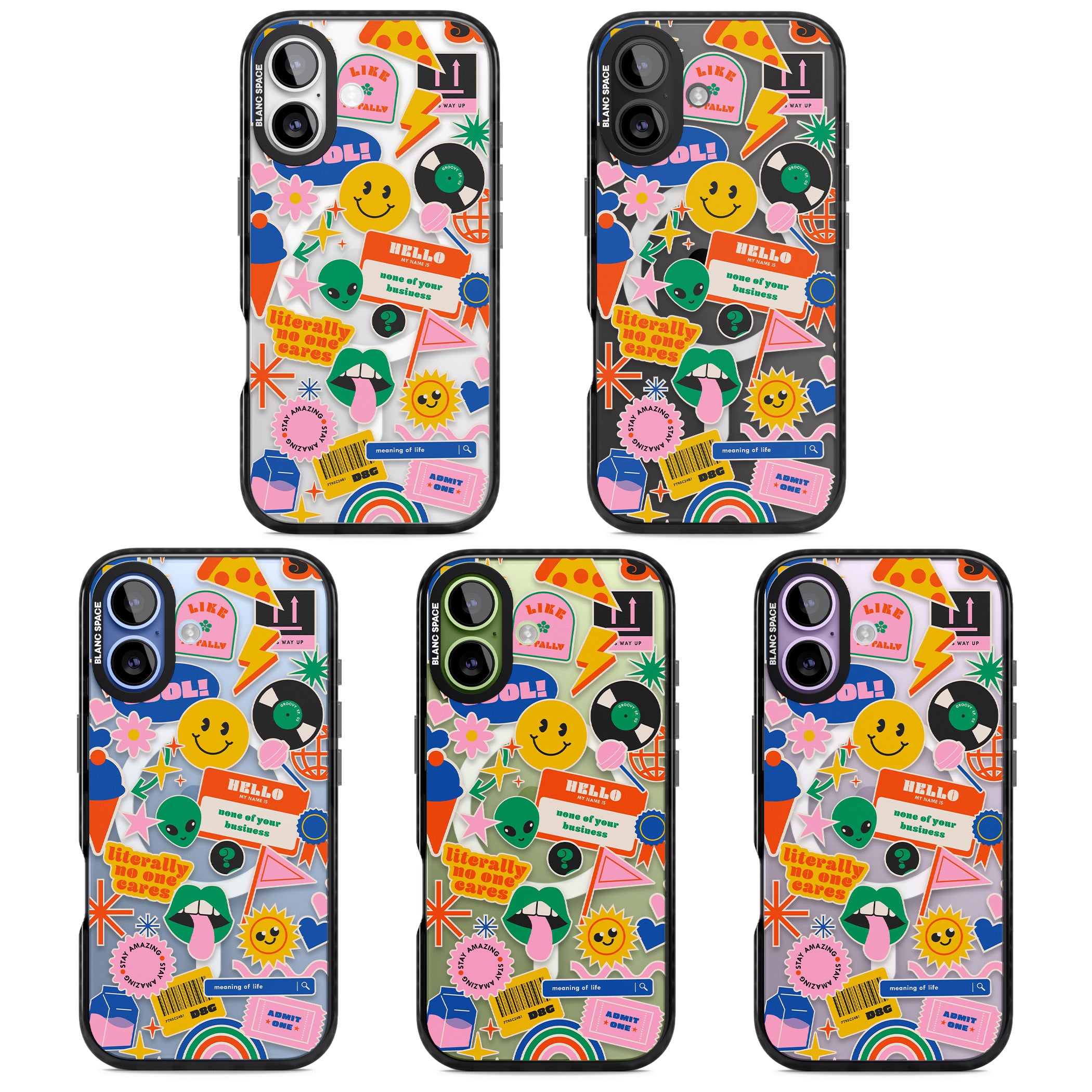Nostalgic Sticker Vibes iPhone 17 Impact Pro Black Phone Case APT Impact Protection