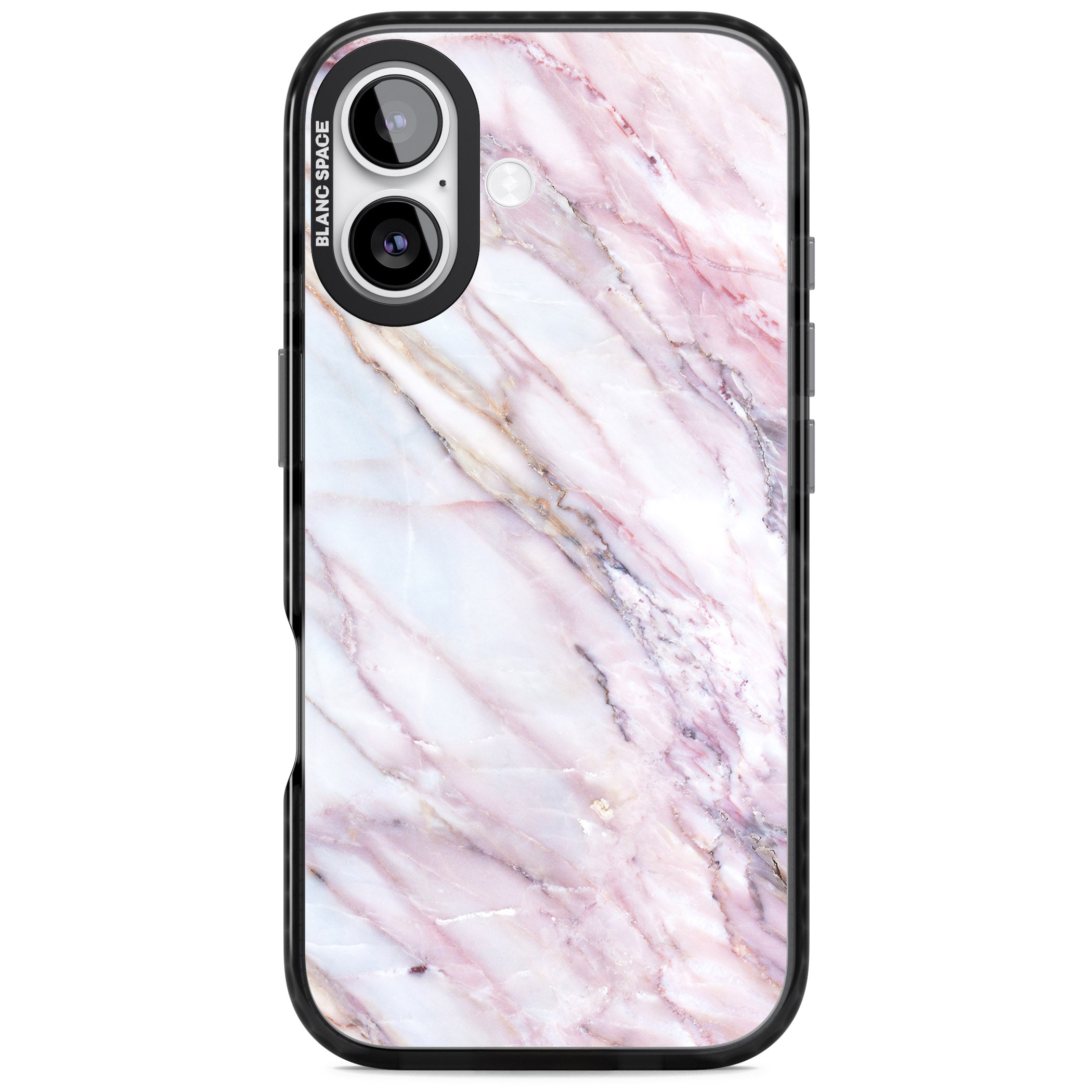 Blush Marble Glow iPhone 17 Impact Pro Black Phone Case