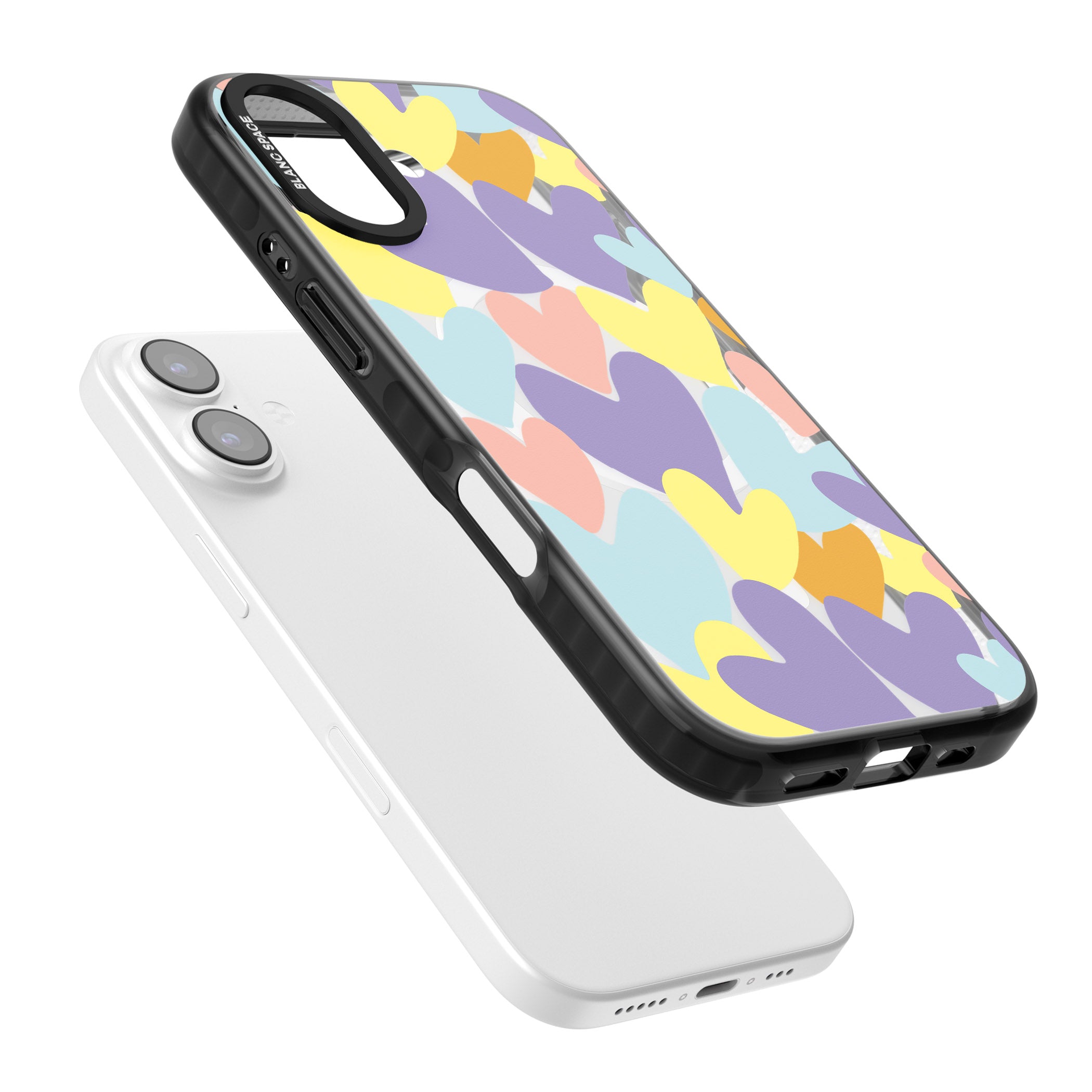 Pastel Hearts iPhone 17 Impact Pro Black Phone Case Colours