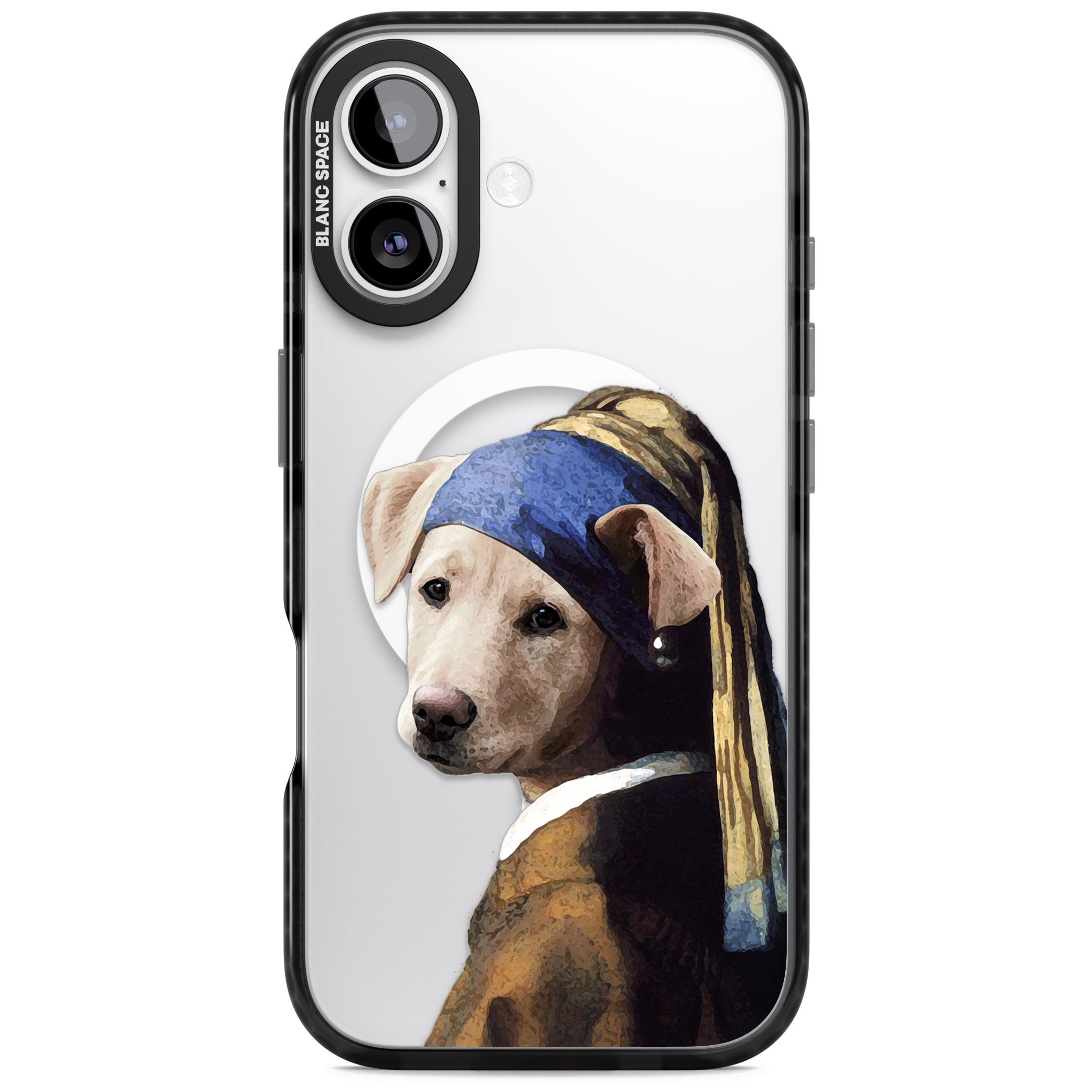 Doggo With A Pearl Earring iPhone 17 Impact Pro Black Phone Case