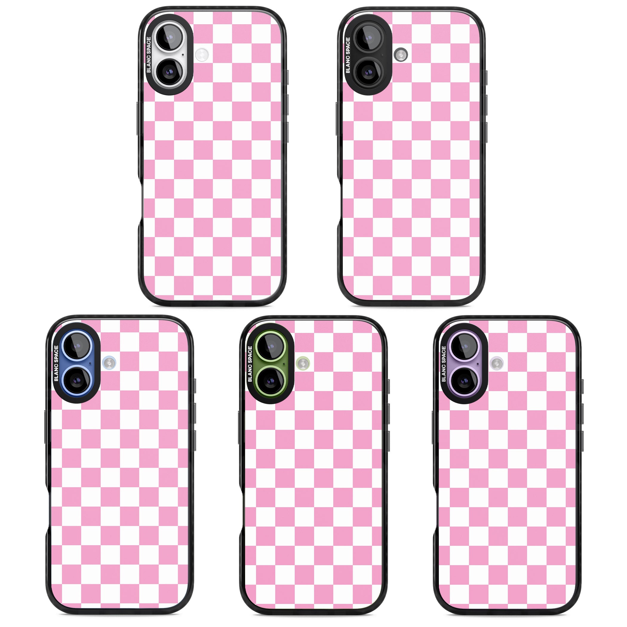 Pink Checkered iPhone 17 Impact Pro Black Phone Case APT Impact Protection