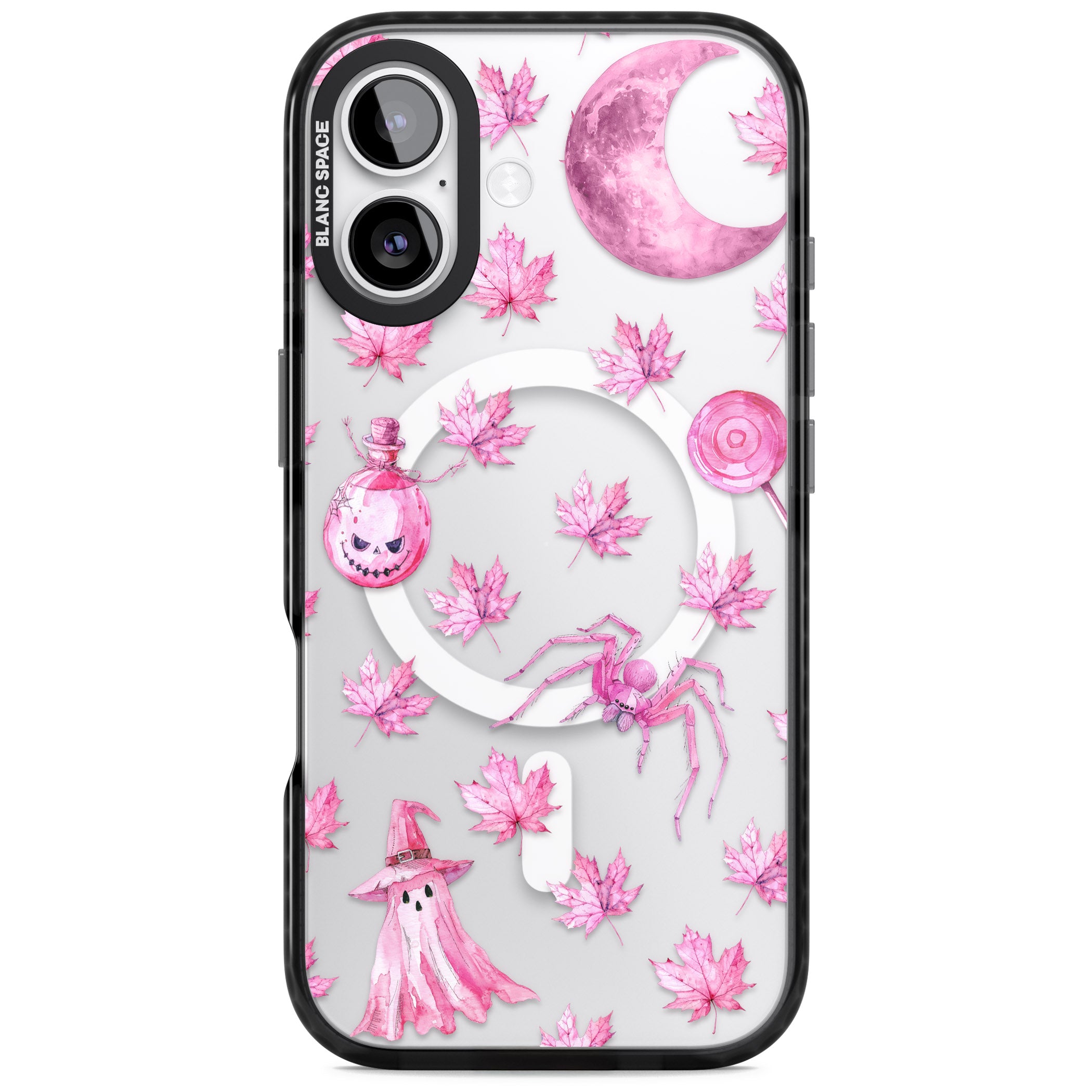 Pink Moon Maple iPhone 17 Impact Pro Black Phone Case