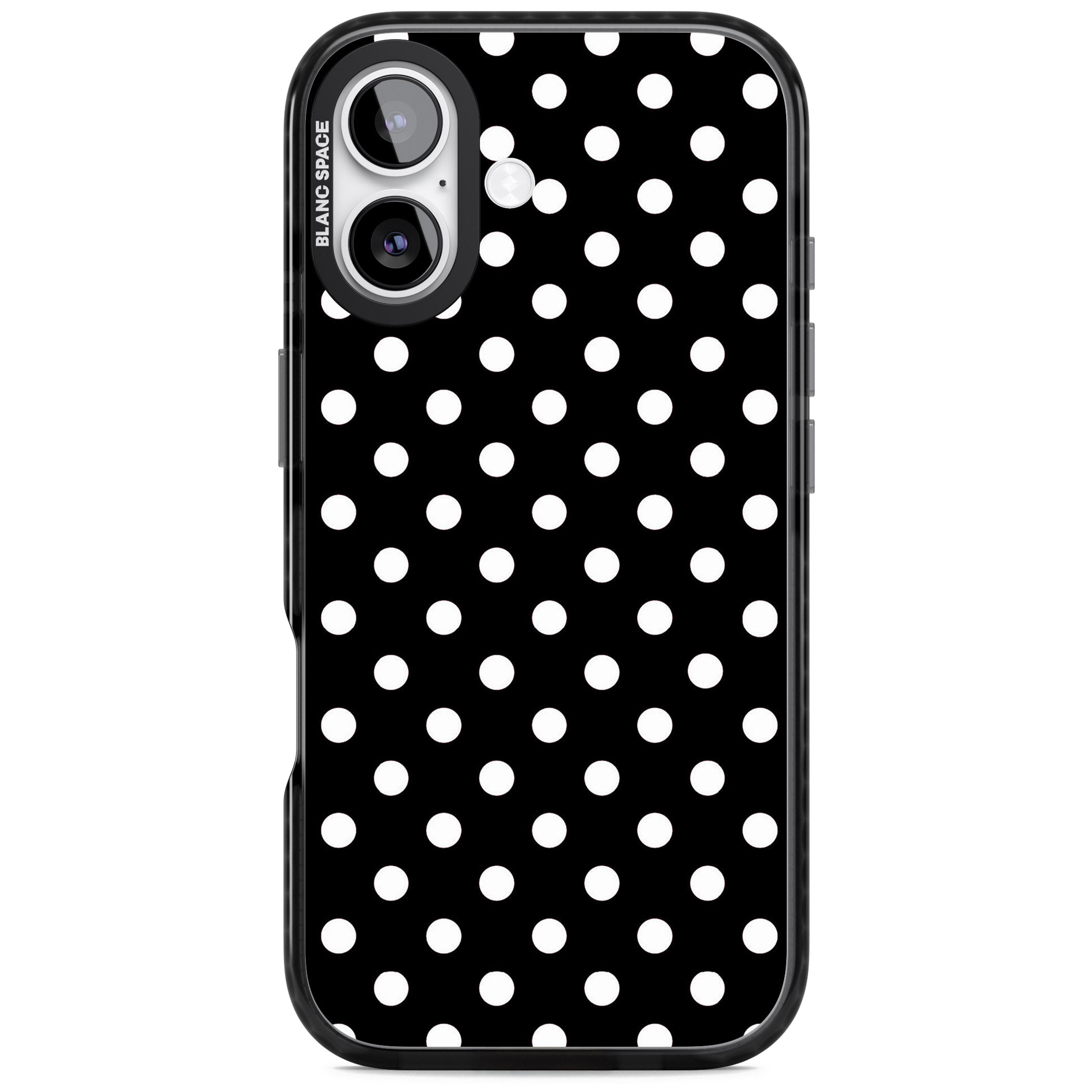 Designer Chic Black Polka Dot iPhone 17 Impact Pro Black Phone Case