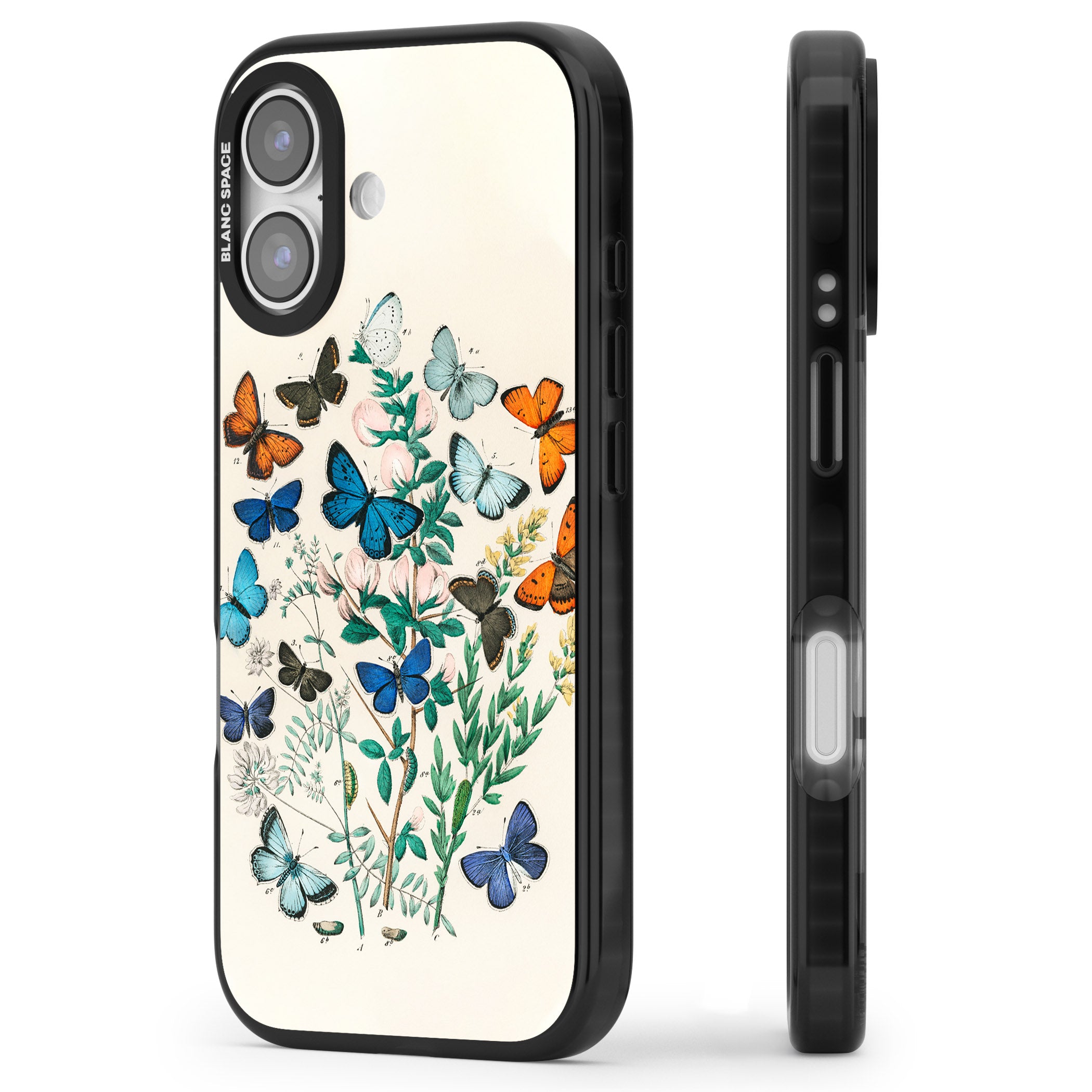 European Butterflies iPhone 17 Impact Pro Black Phone Case Side Profile