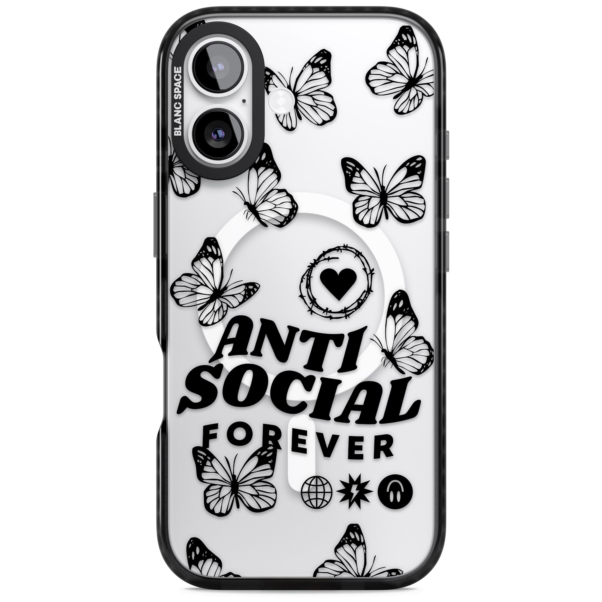Anti Social Forever iPhone 17 Impact Pro Black Phone Case