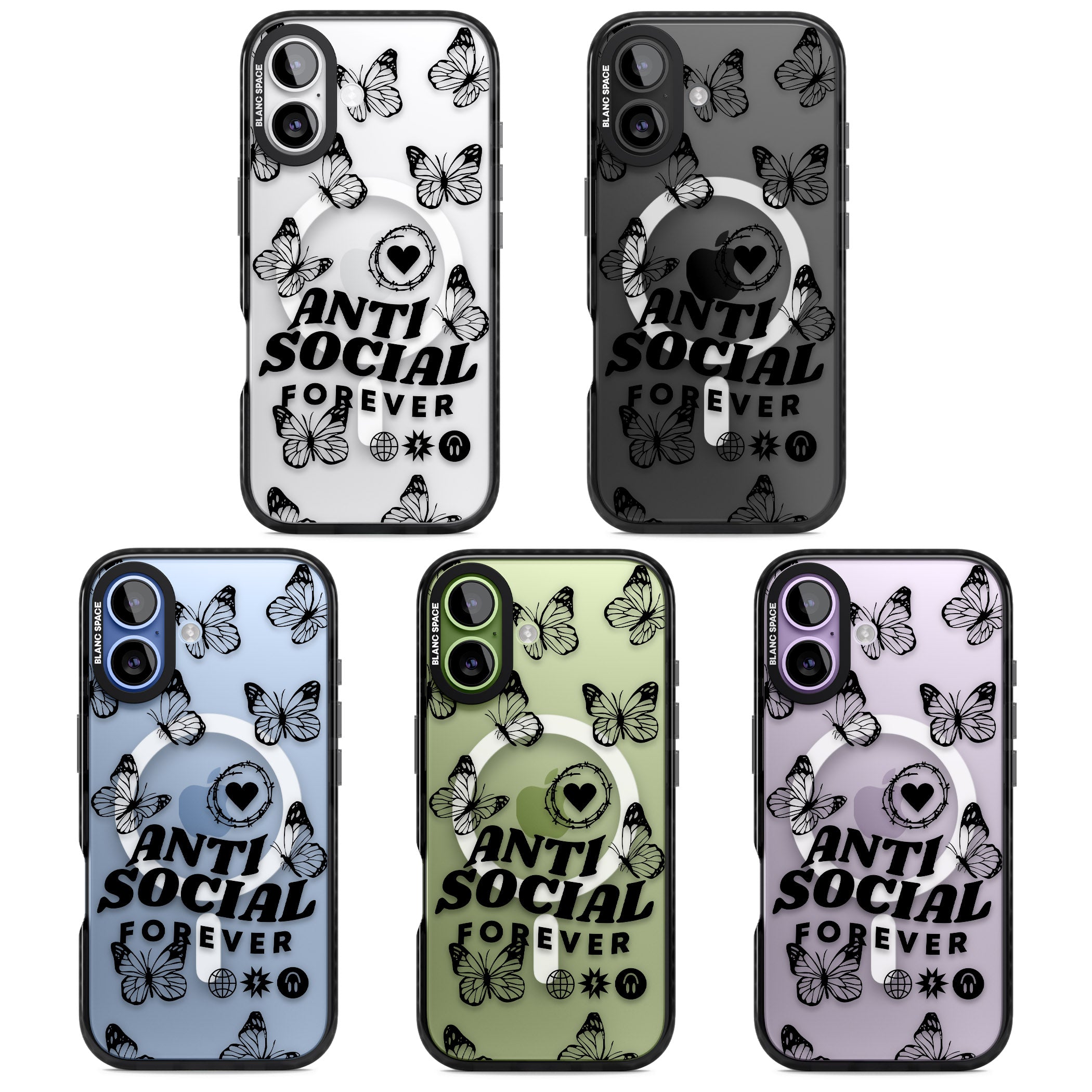 Anti Social Forever iPhone 17 Impact Pro Black Phone Case APT Impact Protection