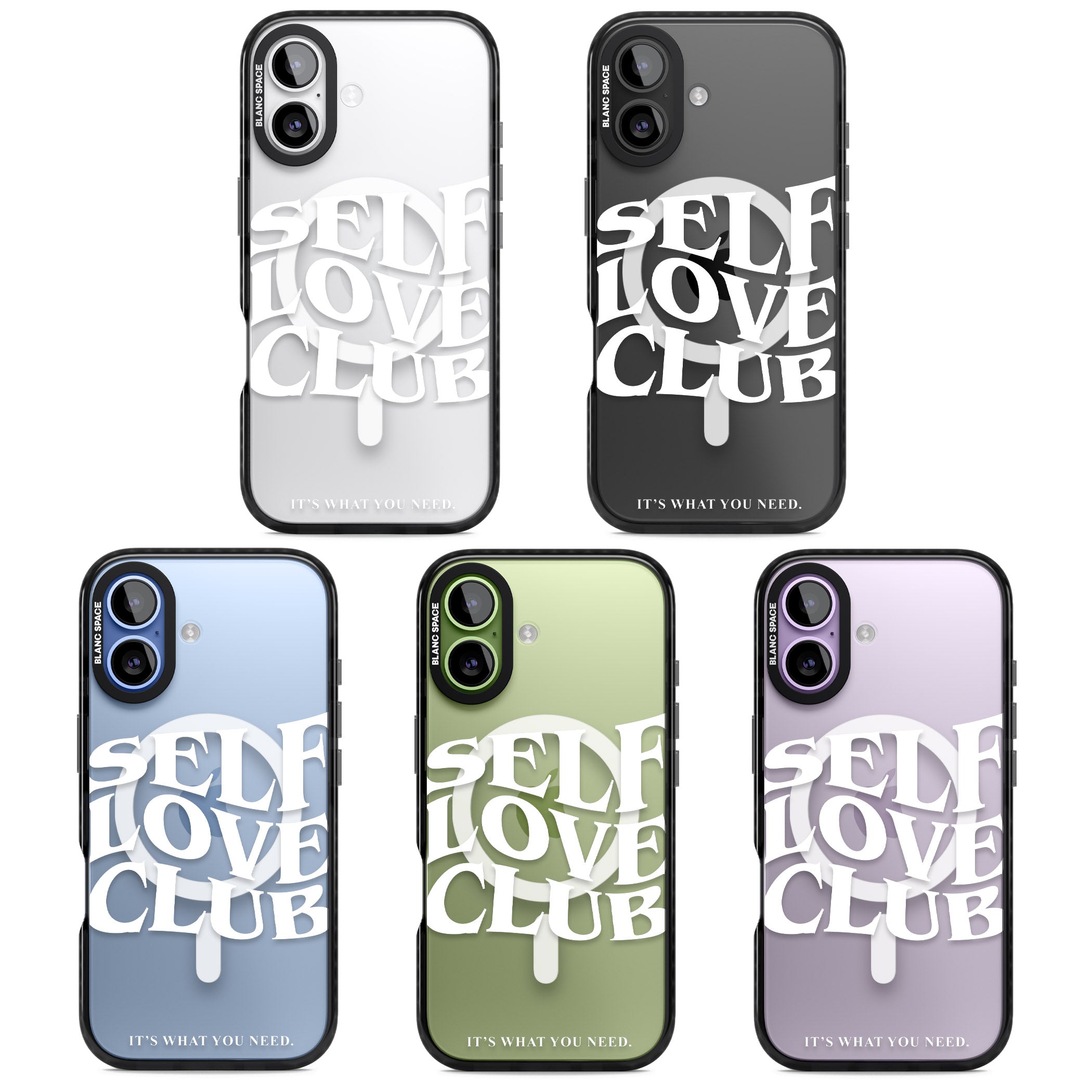 Self Love Club White iPhone 17 Impact Pro Black Phone Case APT Impact Protection
