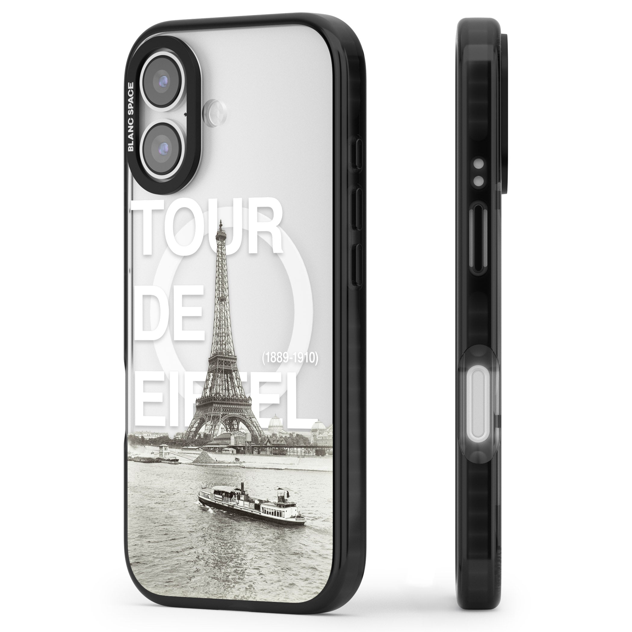 Tour De Eiffel iPhone 17 Impact Pro Black Phone Case Side Profile