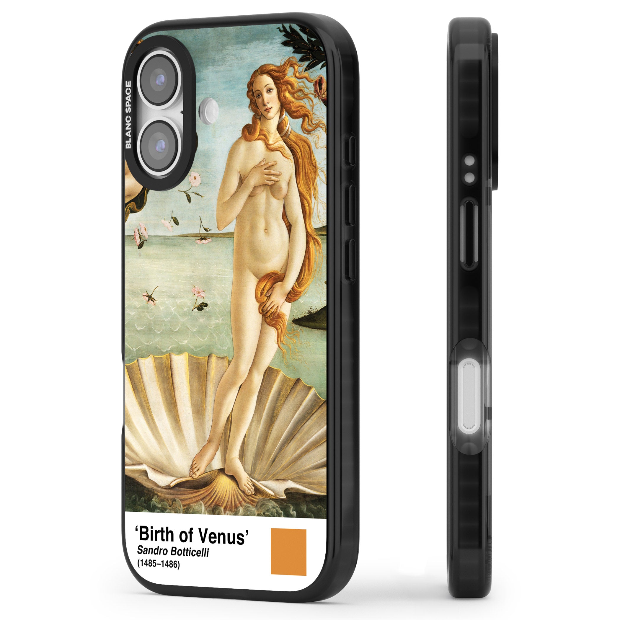The Birth Of Venus iPhone 17 Impact Pro Black Phone Case Side Profile