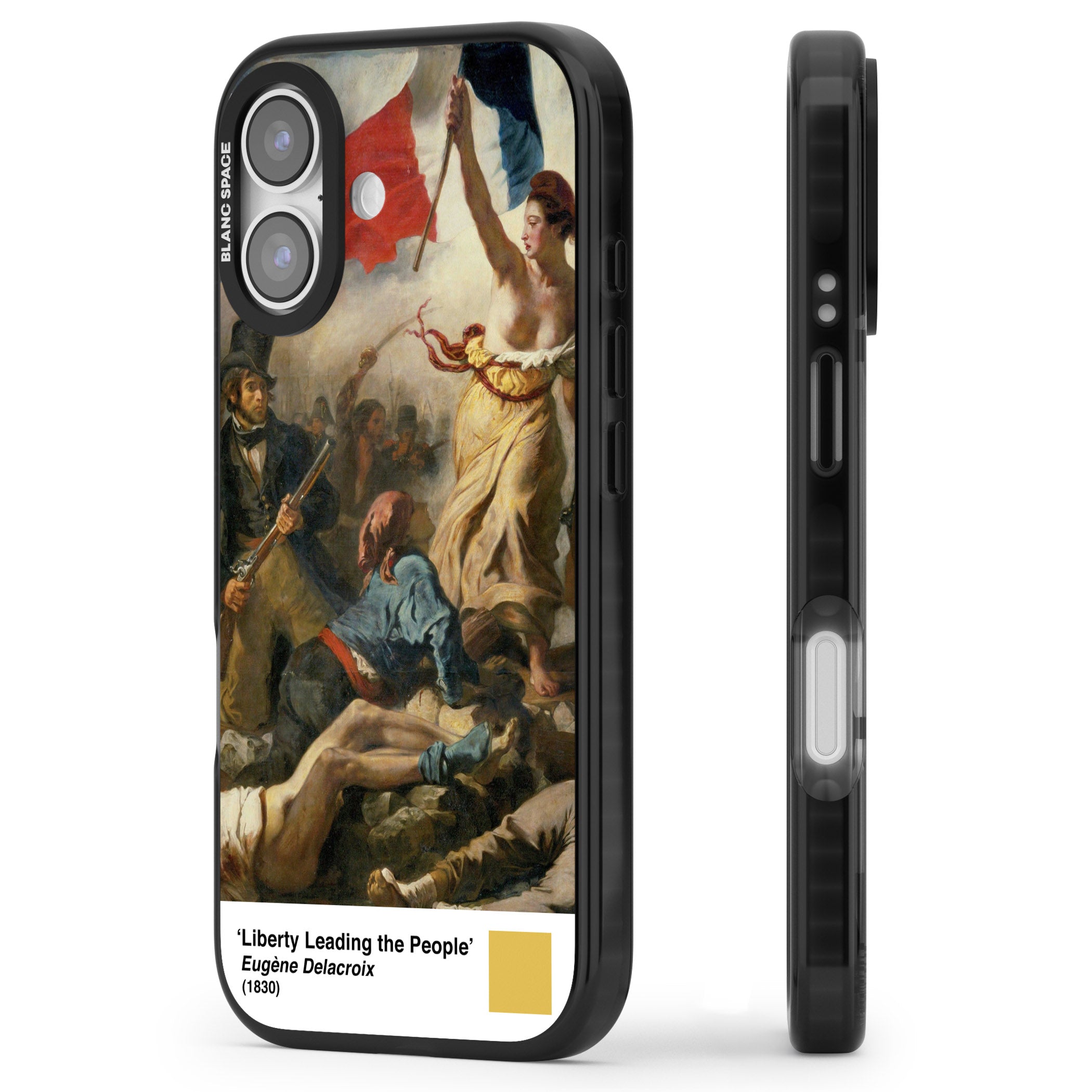 Liberty Leading The People iPhone 17 Impact Pro Black Phone Case Side Profile