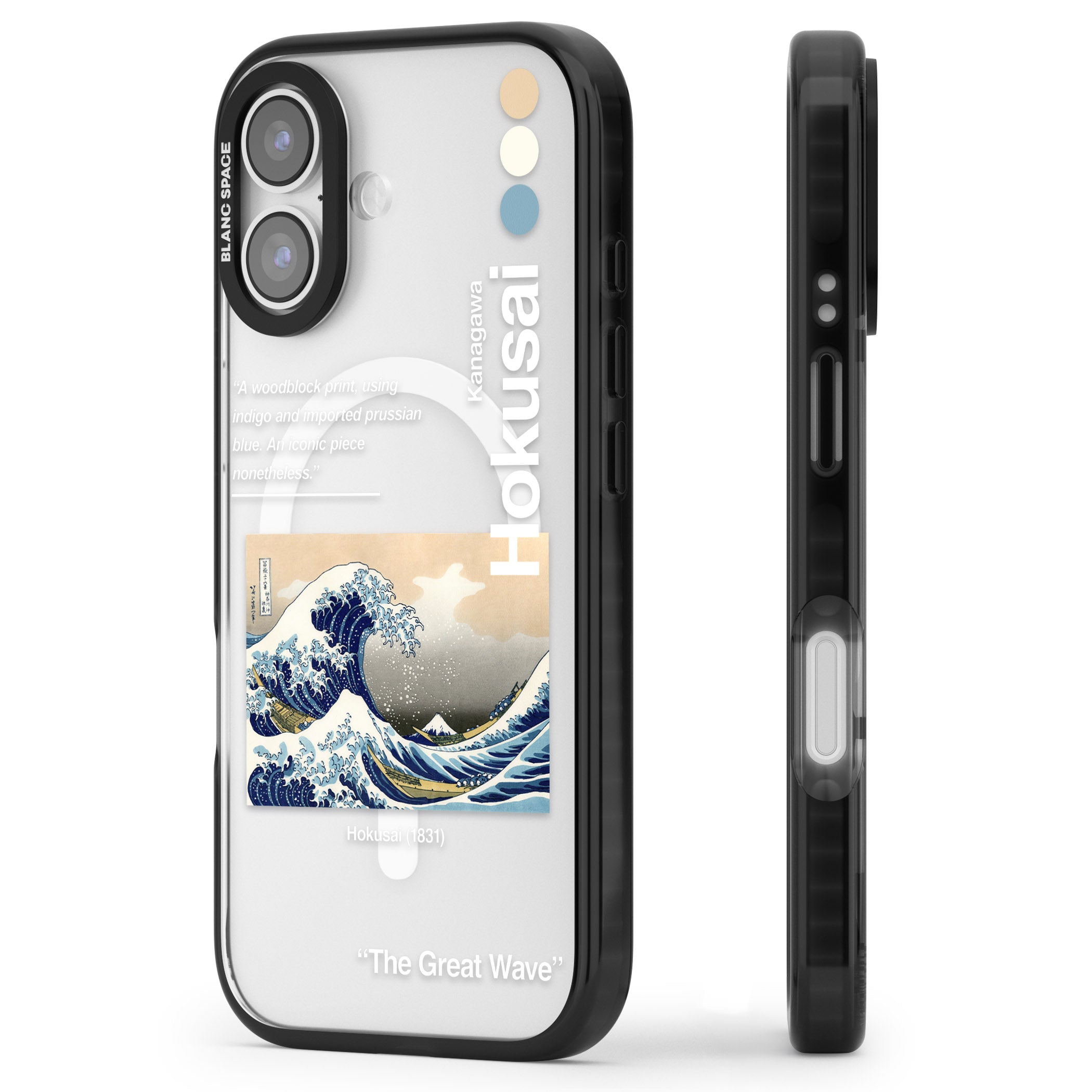 The Great Wave iPhone 17 Impact Pro Black Phone Case Side Profile