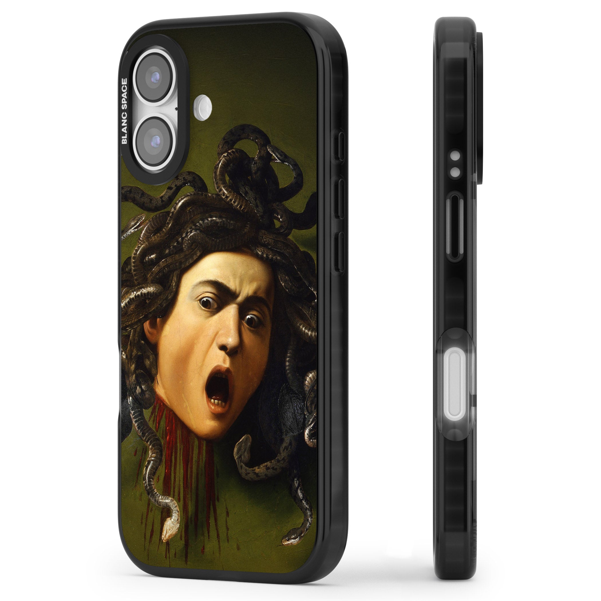Head of Medusa iPhone 17 Impact Pro Black Phone Case Side Profile