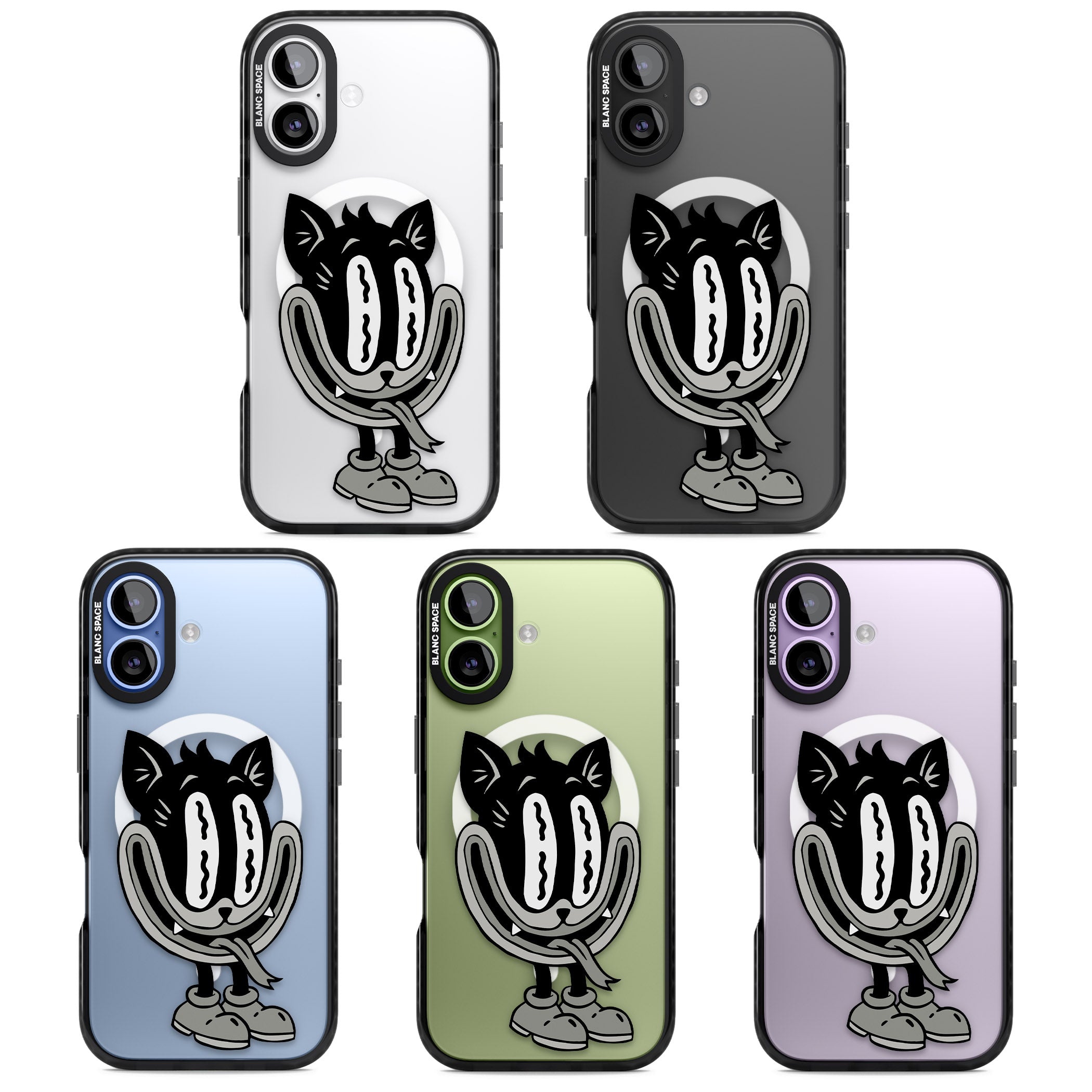 Faded Feline iPhone 17 Impact Pro Black Phone Case APT Impact Protection