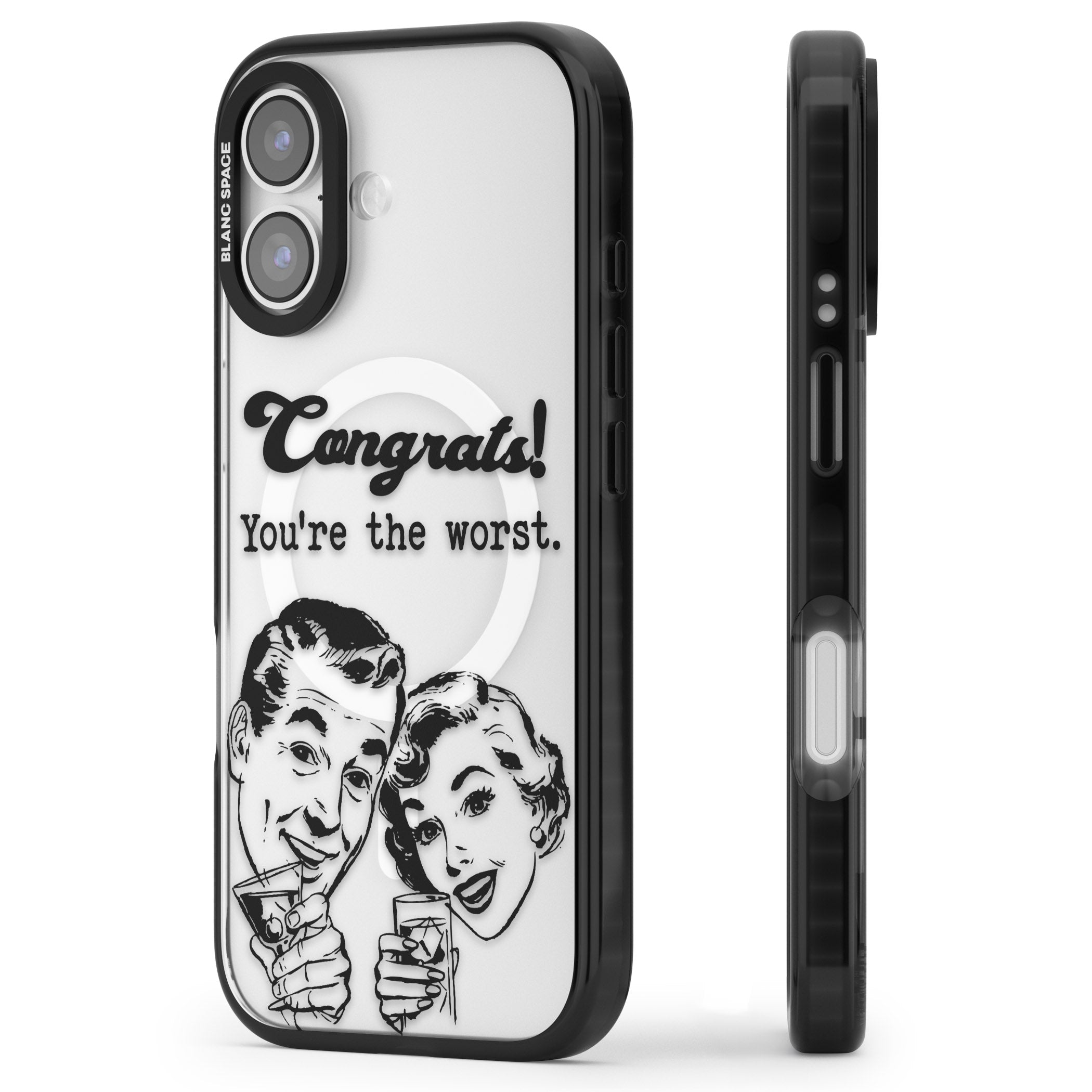 Congrats Youre The Worst iPhone 17 Impact Pro Black Phone Case Side Profile