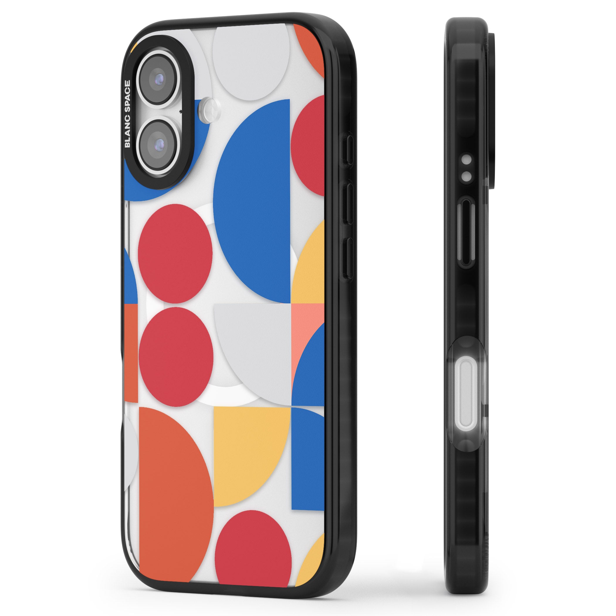Abstract Colorful Geometric iPhone 17 Impact Pro Black Phone Case Side Profile