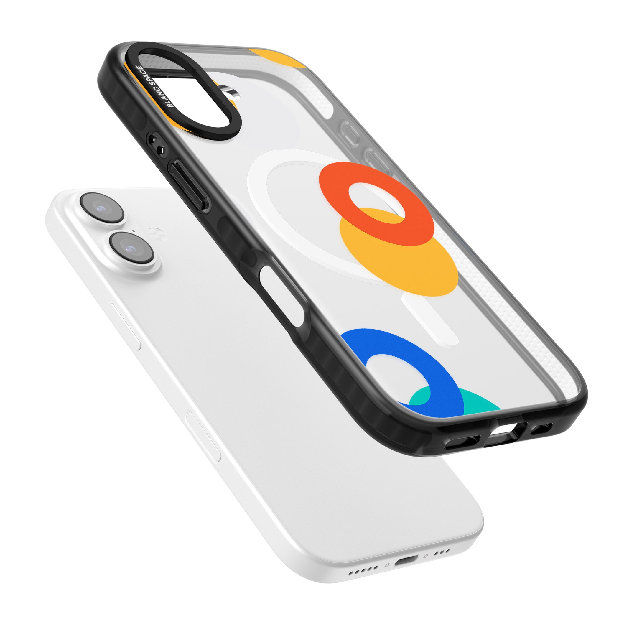 Abstract Mixed Circles iPhone 17 Impact Pro Black Phone Case Colours