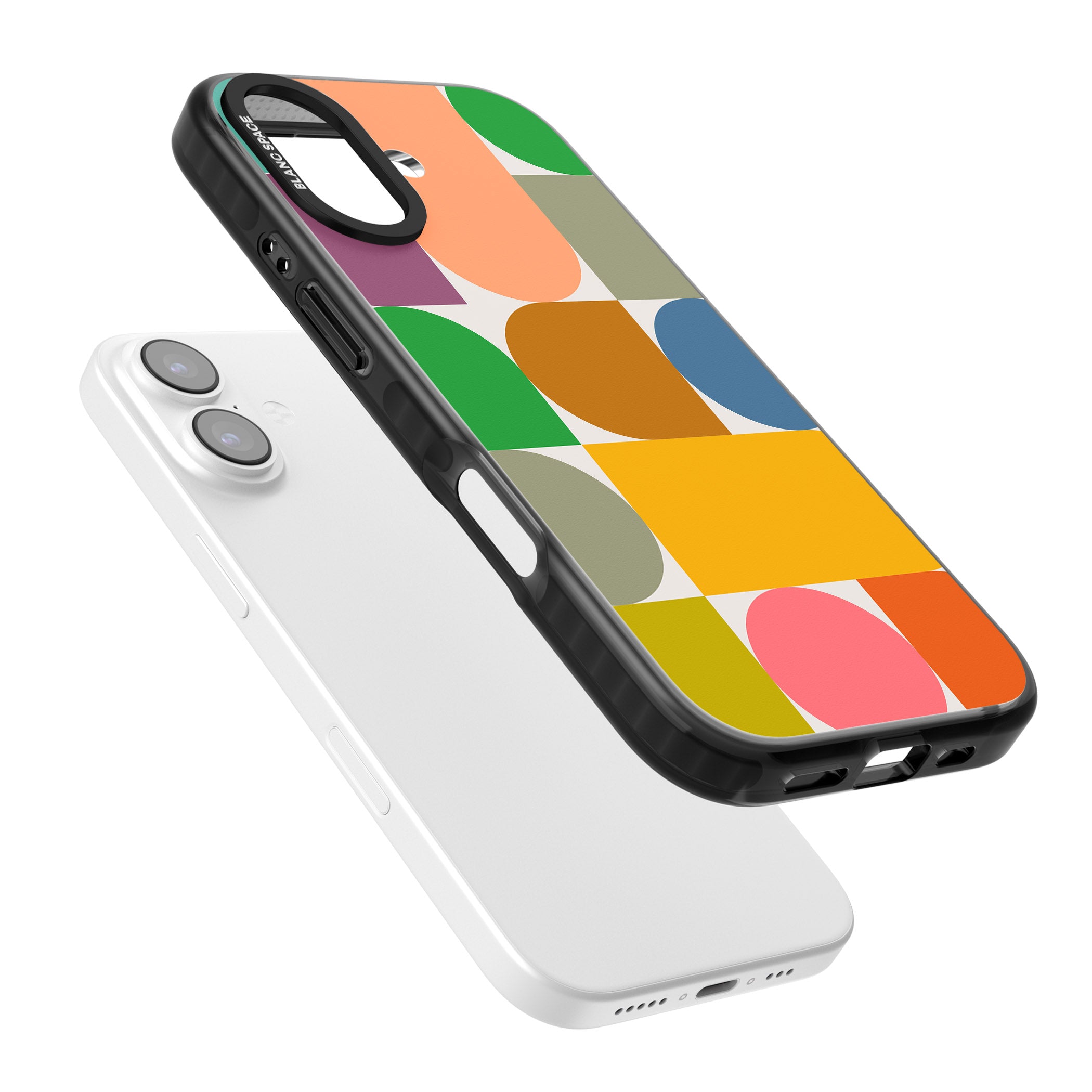 Retro Colorful Shapes iPhone 17 Impact Pro Black Phone Case Colours