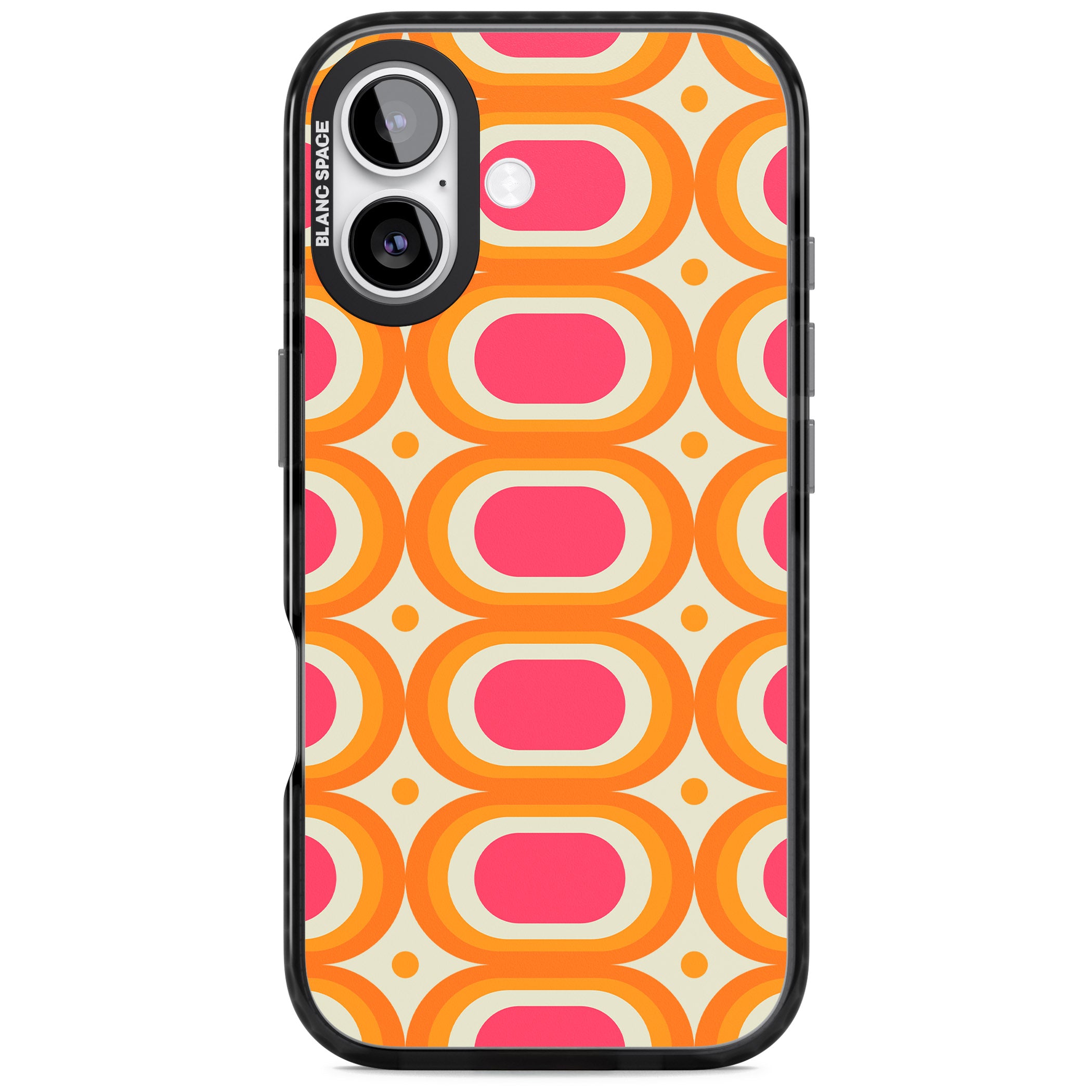 Groovy 60S Shape Pattern iPhone 17 Impact Pro Black Phone Case