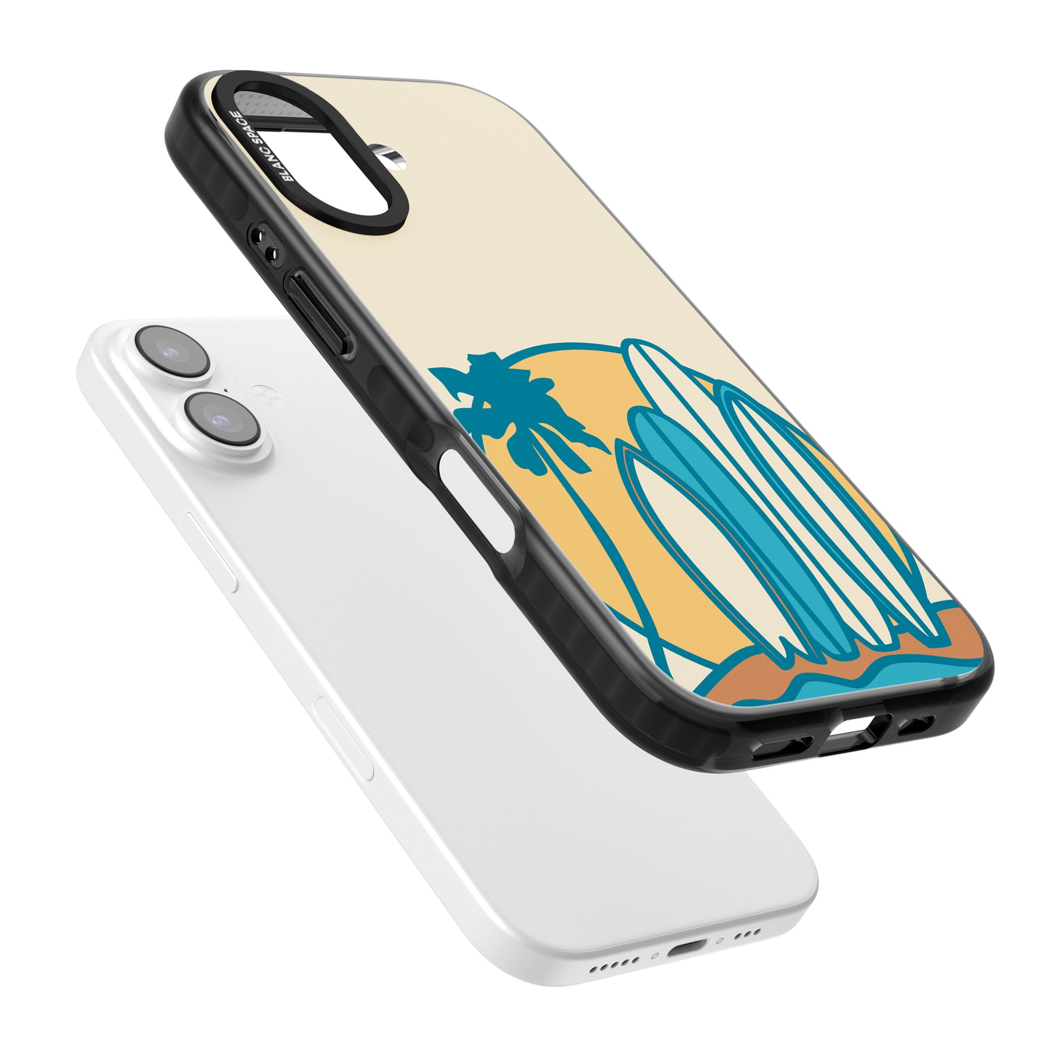 Coastal Surf Vibes iPhone 17 Impact Pro Black Phone Case Colours