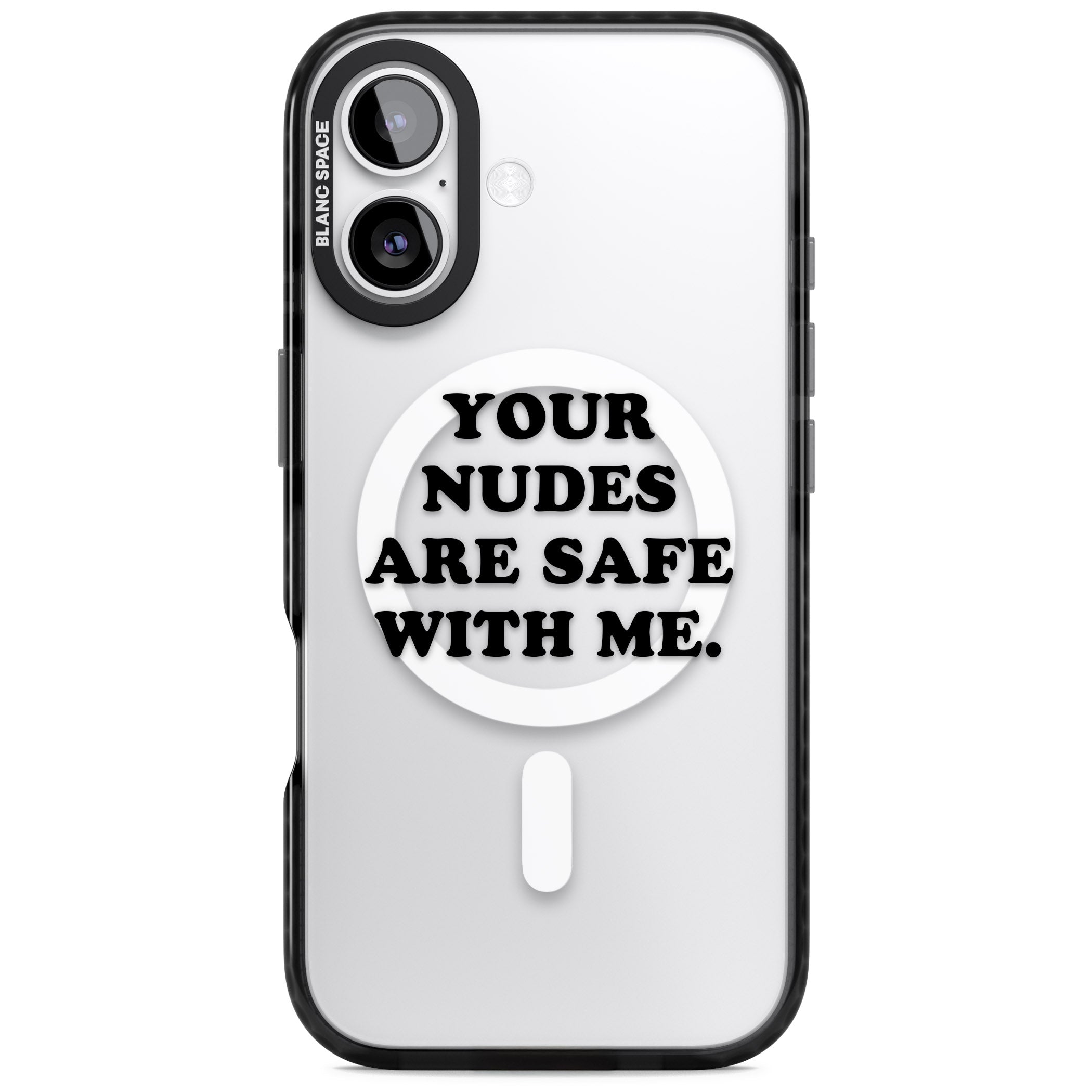 Your Nudes Are Safe Black iPhone 17 Impact Pro Black Phone Case
