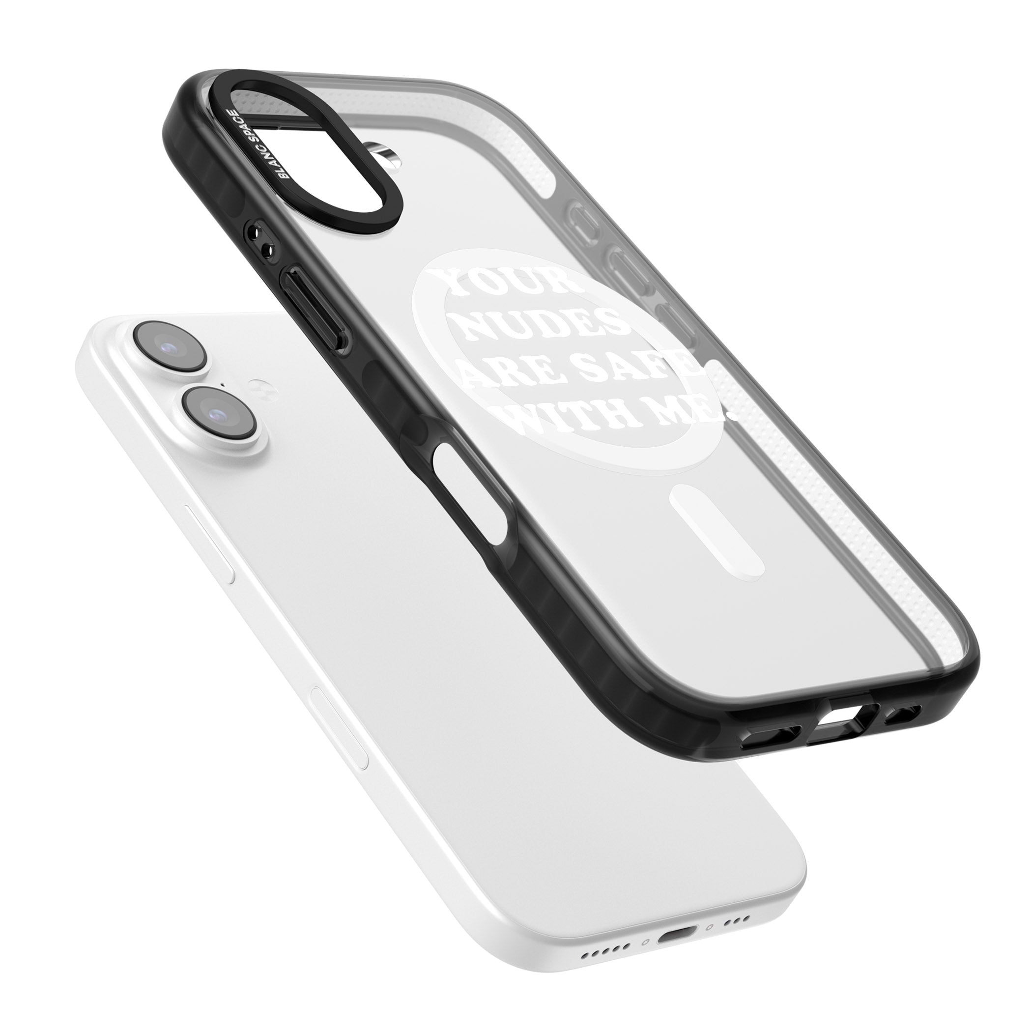 Your Nudes Are Safe White iPhone 17 Impact Pro Black Phone Case Colours