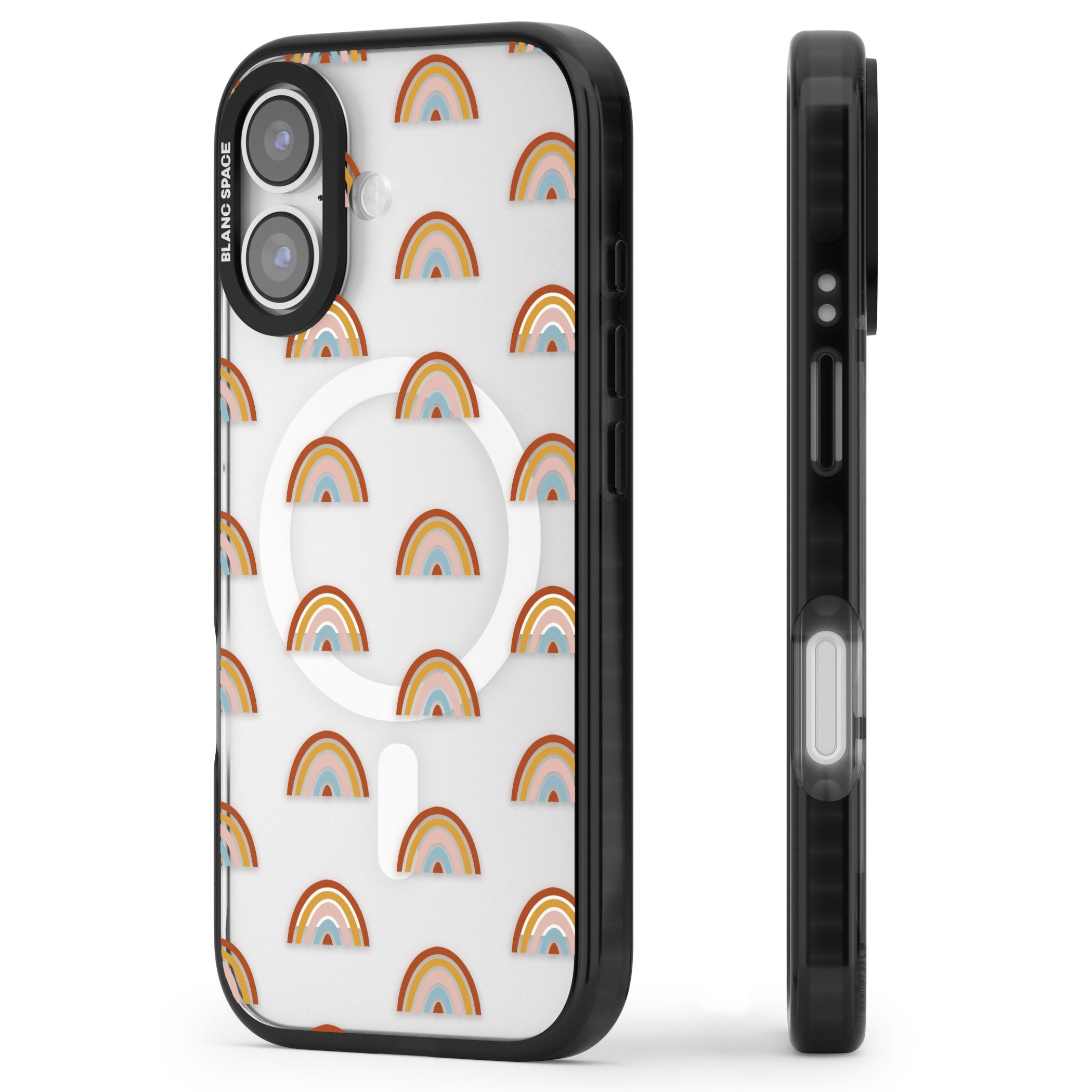 Scandi Rainbow iPhone 17 Impact Pro Black Phone Case Side Profile