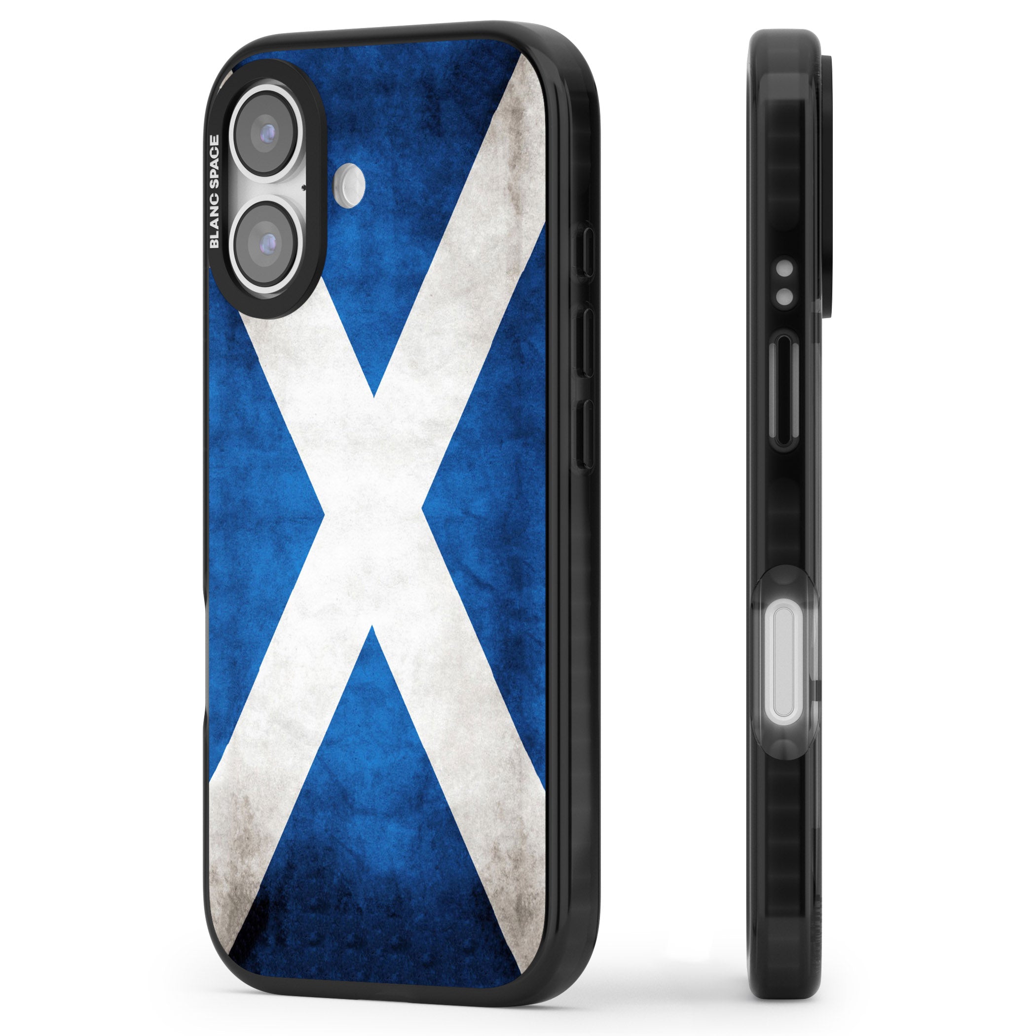 Scotland Saltire Flag iPhone 17 Impact Pro Black Phone Case Side Profile