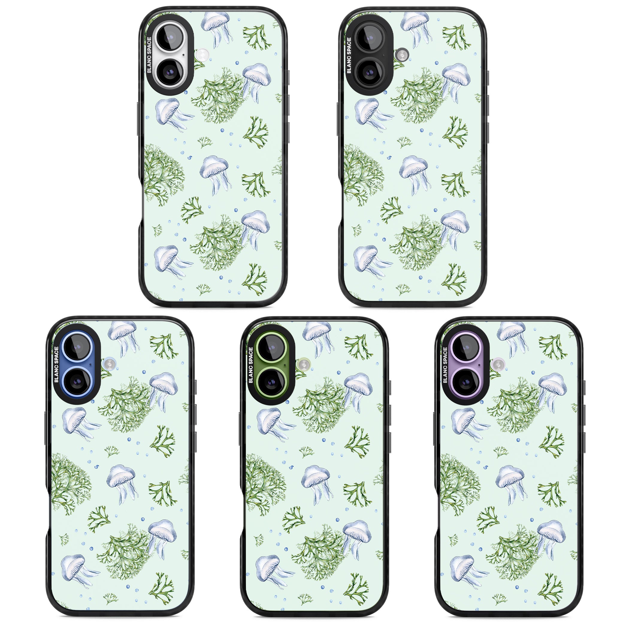Jellyfish & Seaweed iPhone 17 Impact Pro Black Phone Case APT Impact Protection