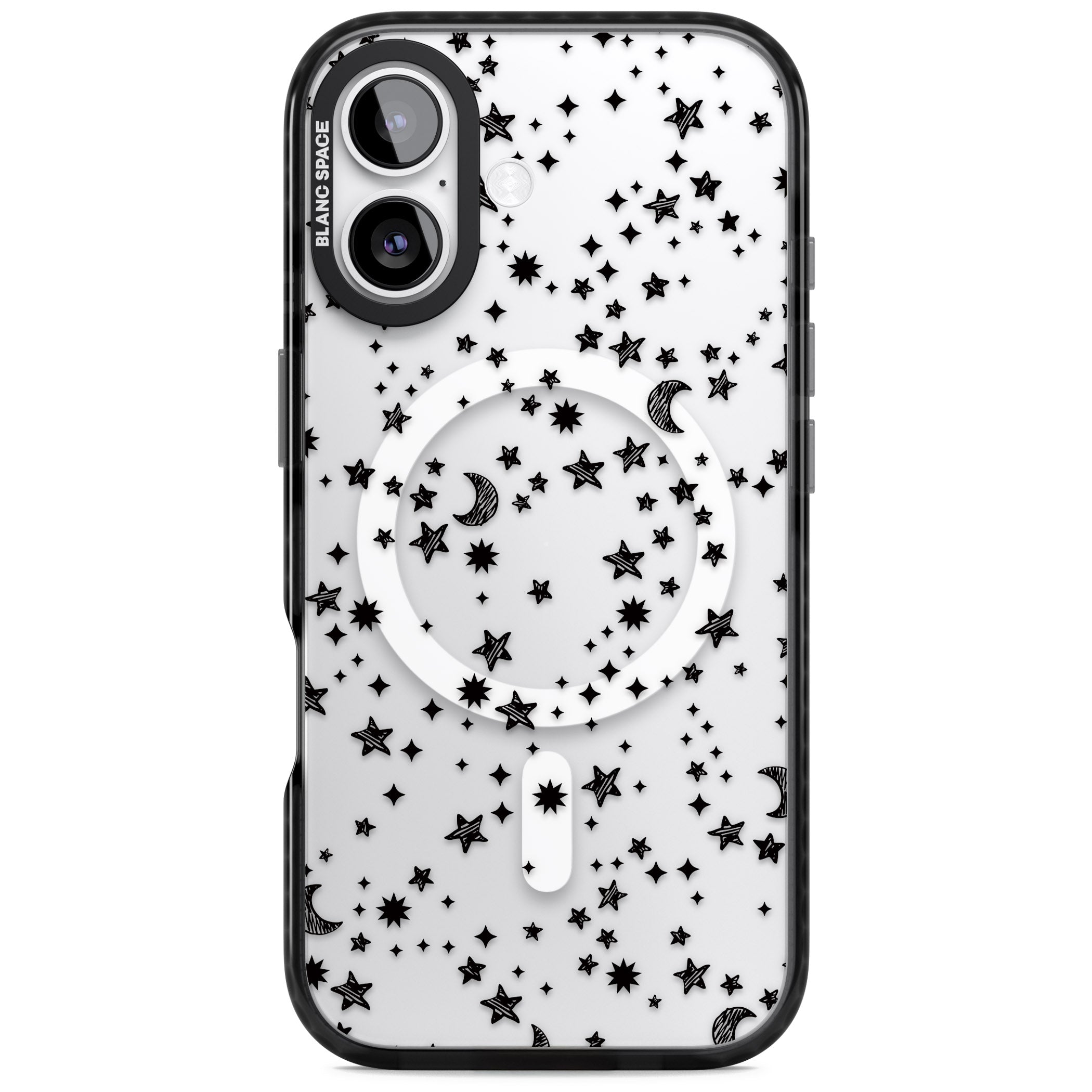 Black Cosmic Galaxy Pattern iPhone 17 Impact Pro Black Phone Case